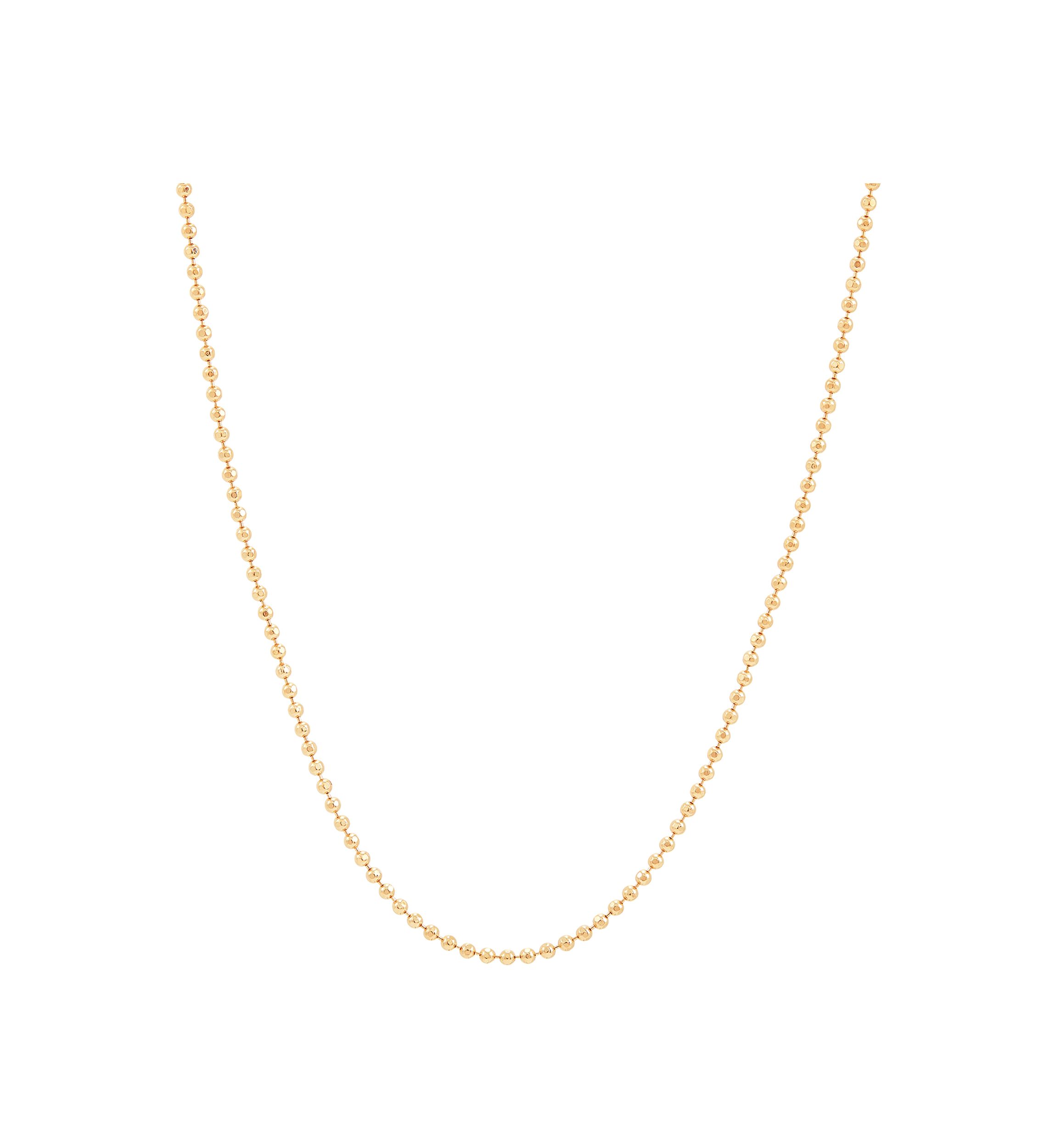 Beaded Chain Necklace in Gold Over Sterling Silver