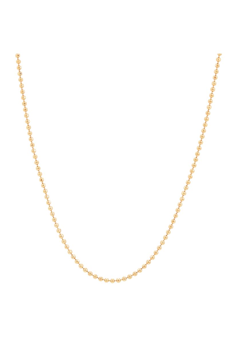 Beaded Chain Necklace in Gold Over Sterling Silver