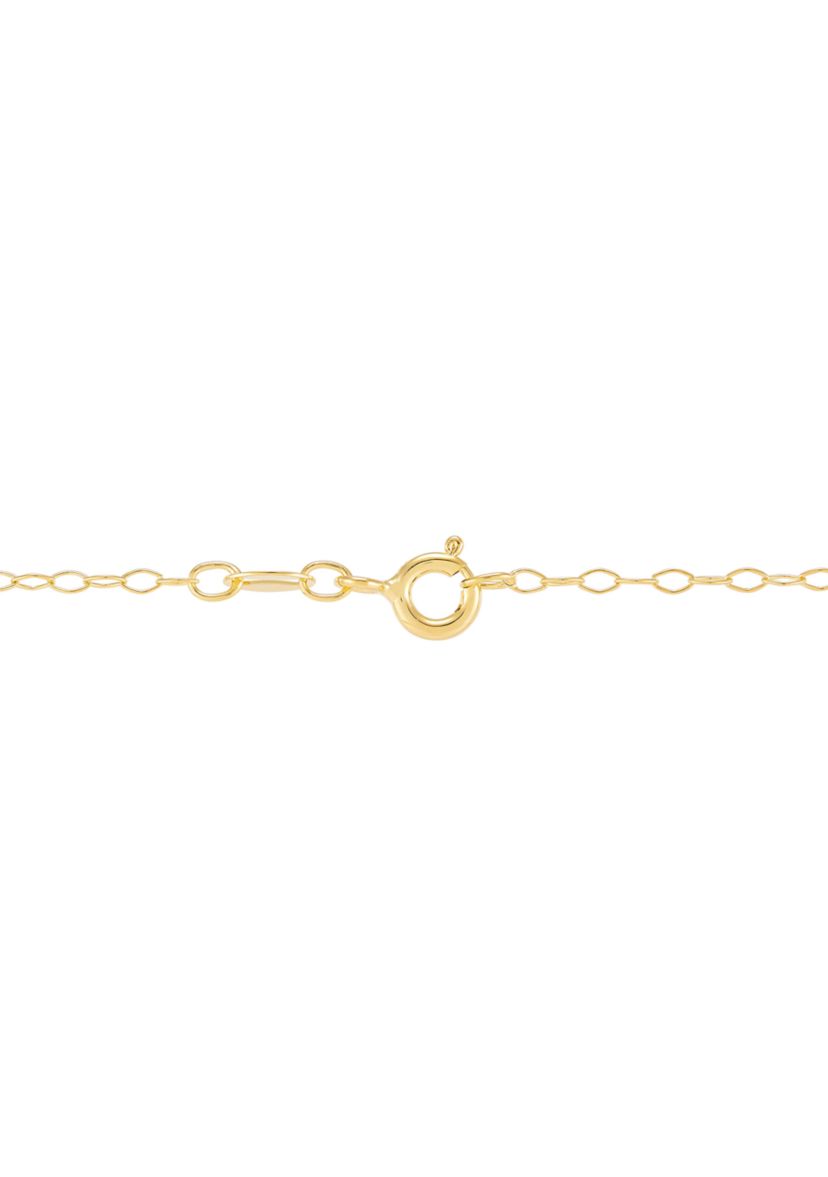 7-8.5 Millimeter Button Pearl and Lab Created White Sapphire Necklace and Earrings Set in Gold Plated Metal