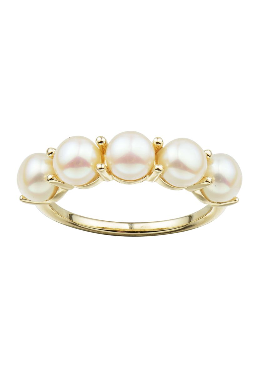 5-5.5 Millimeter Pearl Ring in 10K Yellow Gold