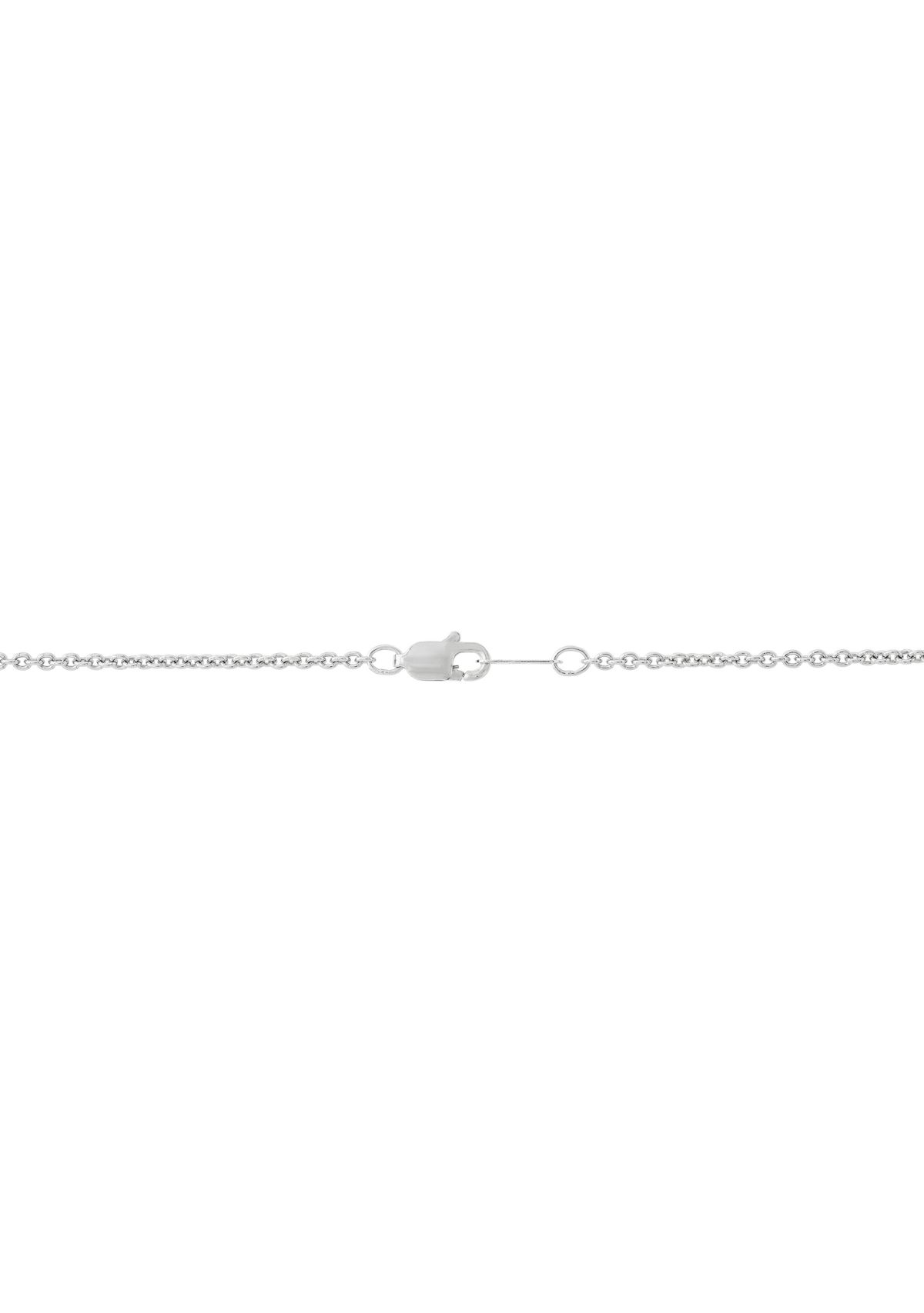 Mother of Pearl Pendant Necklace with 18" Cable Chain in Sterling Silver and 10K Yellow Gold