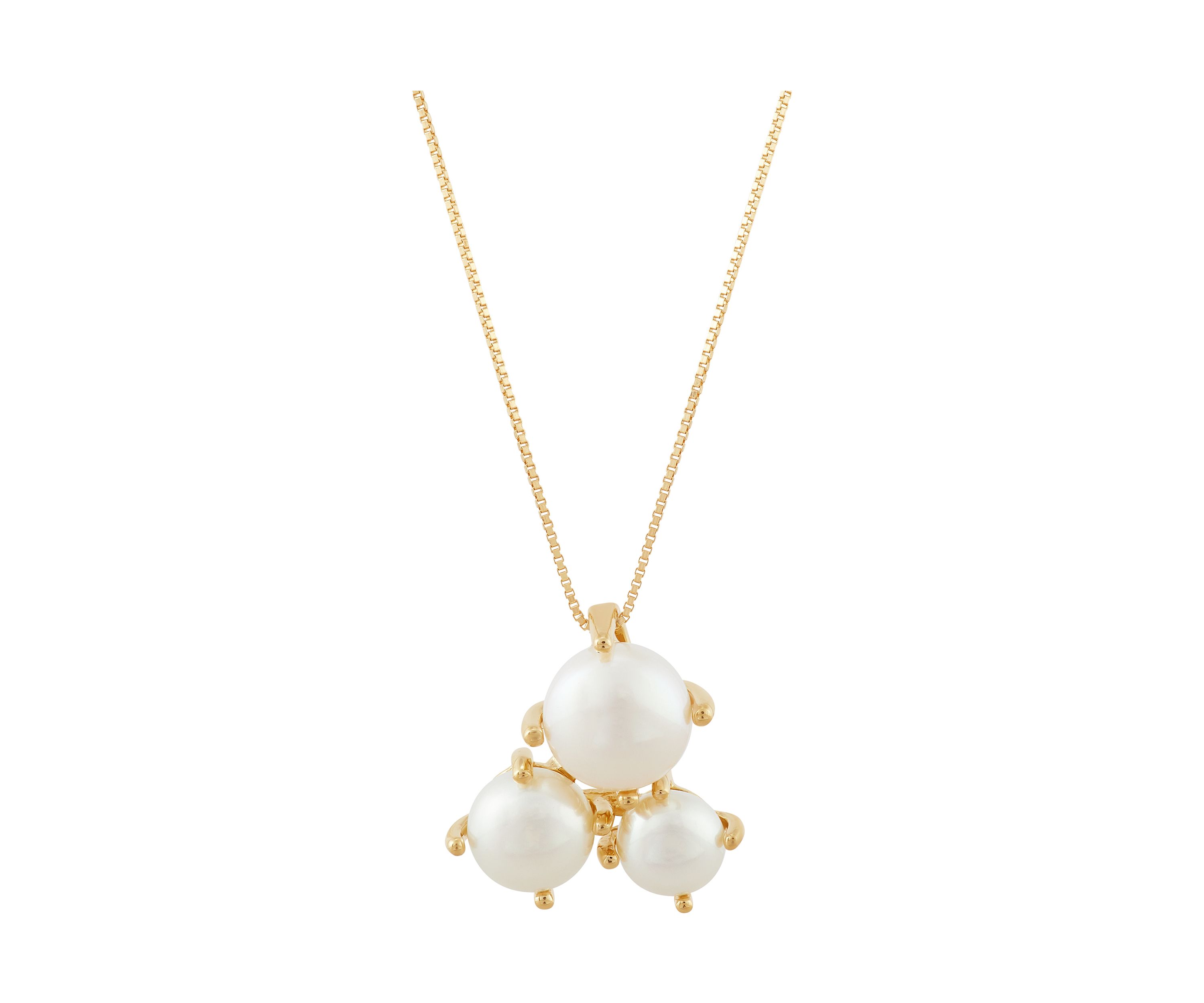 6-8.5 Millimeter Pearl Pendant with 18" Box Chain in 10K Yellow Gold