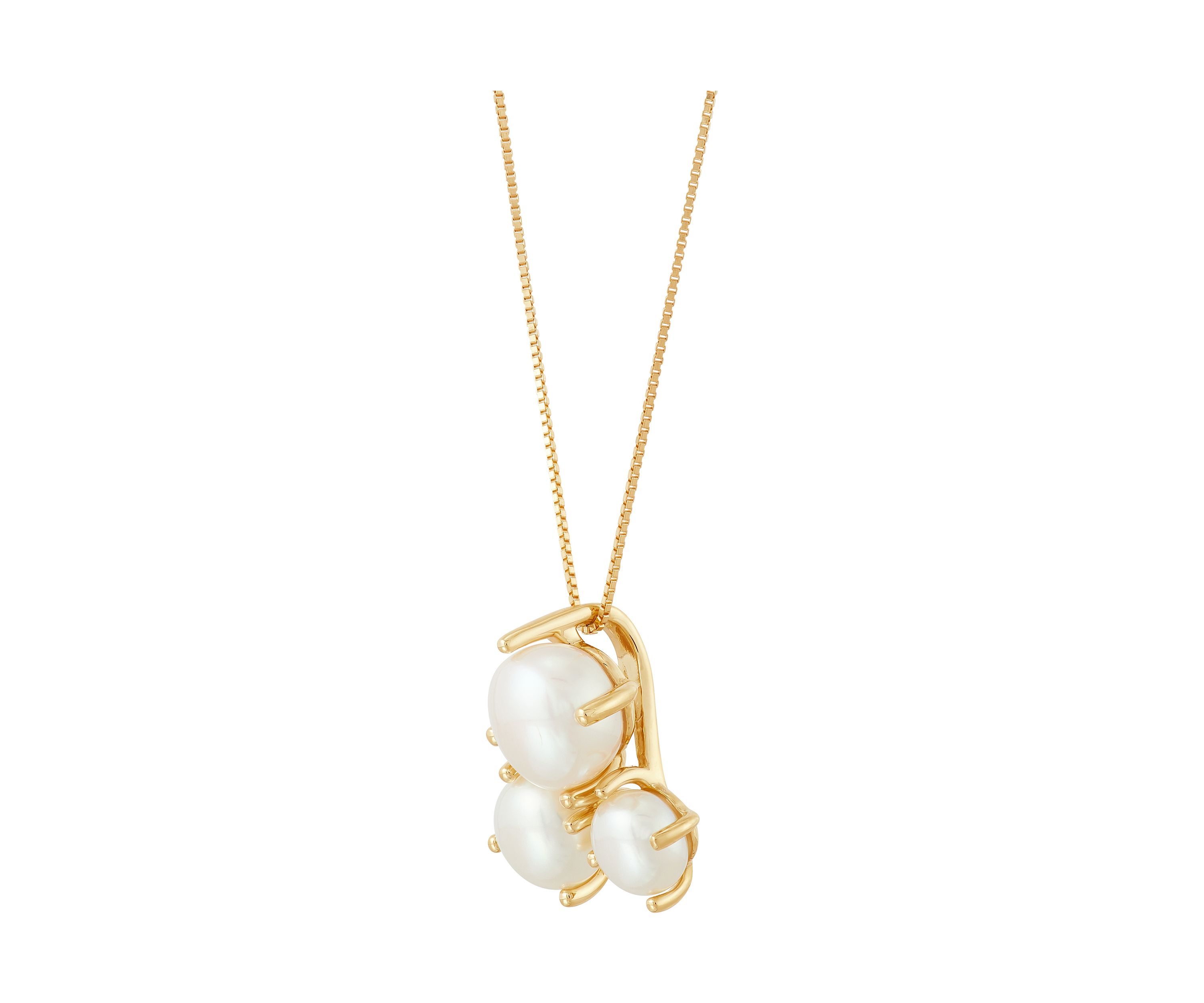 6-8.5 Millimeter Pearl Pendant with 18" Box Chain in 10K Yellow Gold