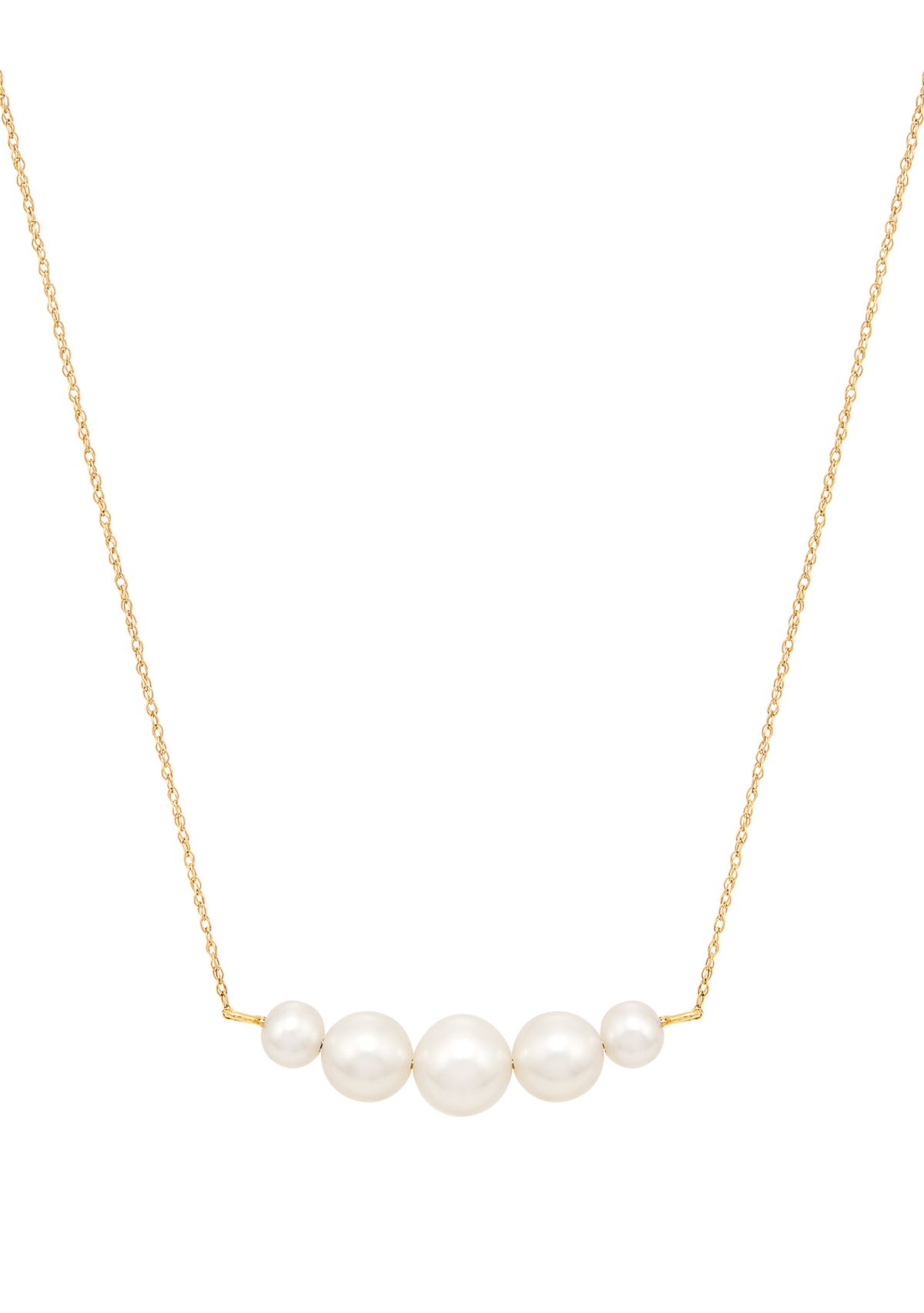 Freshwater Pearl Necklace In 10k Yellow Gold