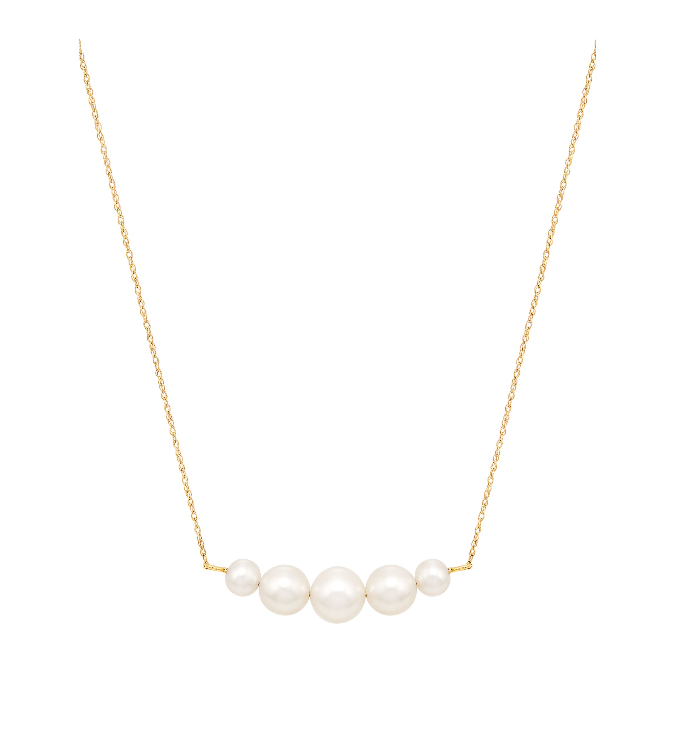 Freshwater Pearl Necklace In 10k Yellow Gold