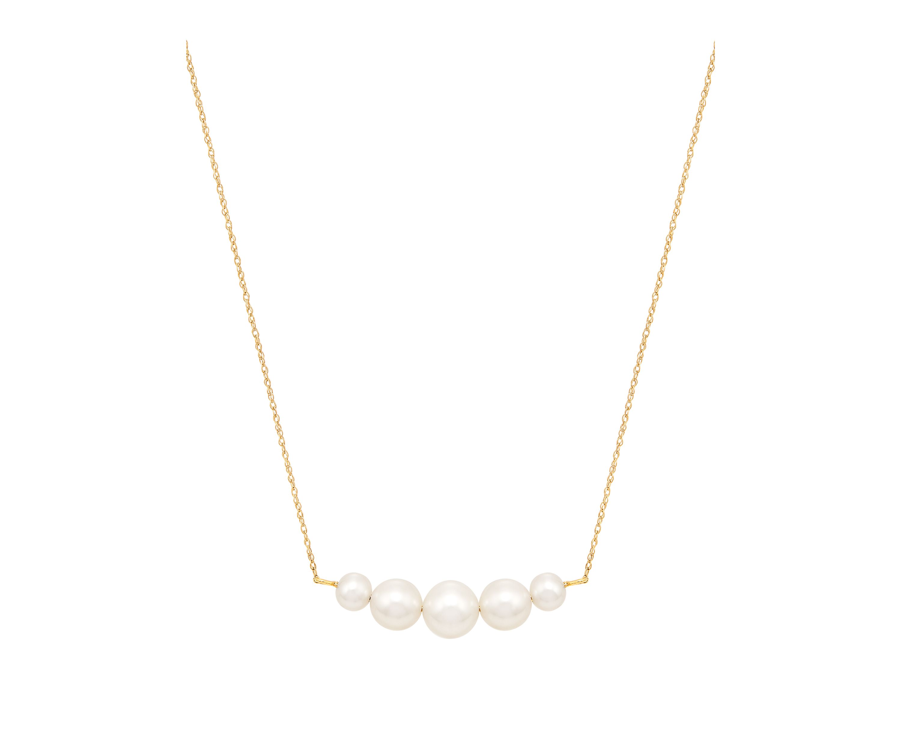 Freshwater Pearl Necklace In 10k Yellow Gold