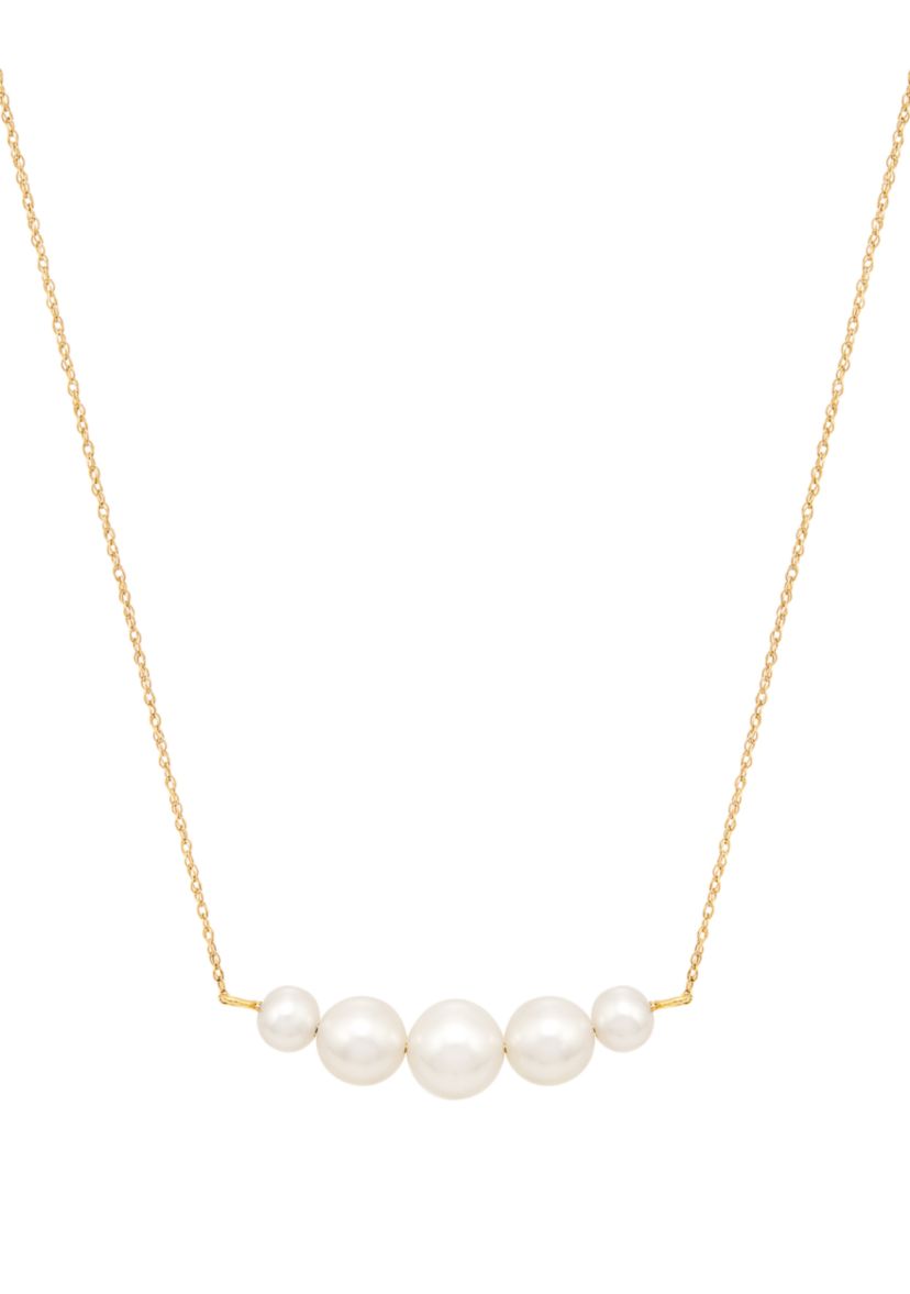 Freshwater Pearl Necklace In 10k Yellow Gold