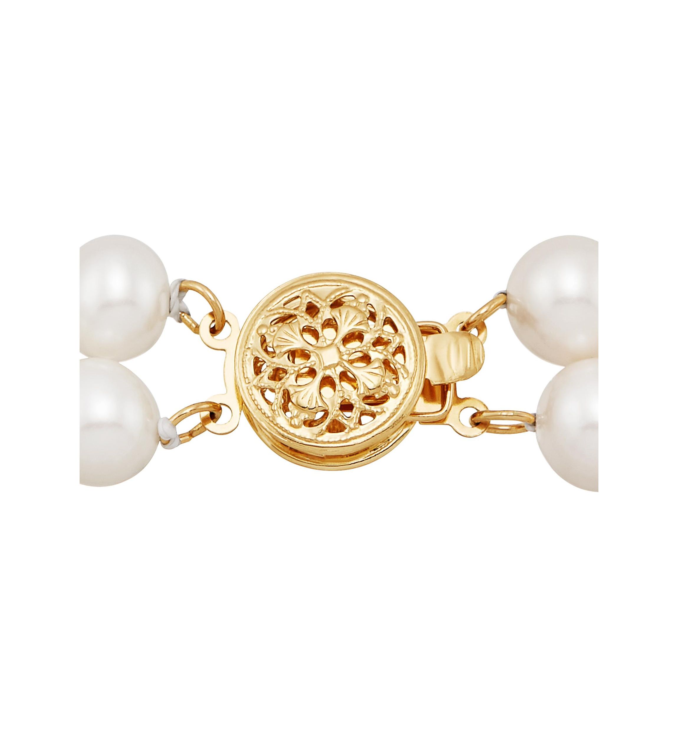 Pearl Double Strand Bracelet in 14K Yellow Gold