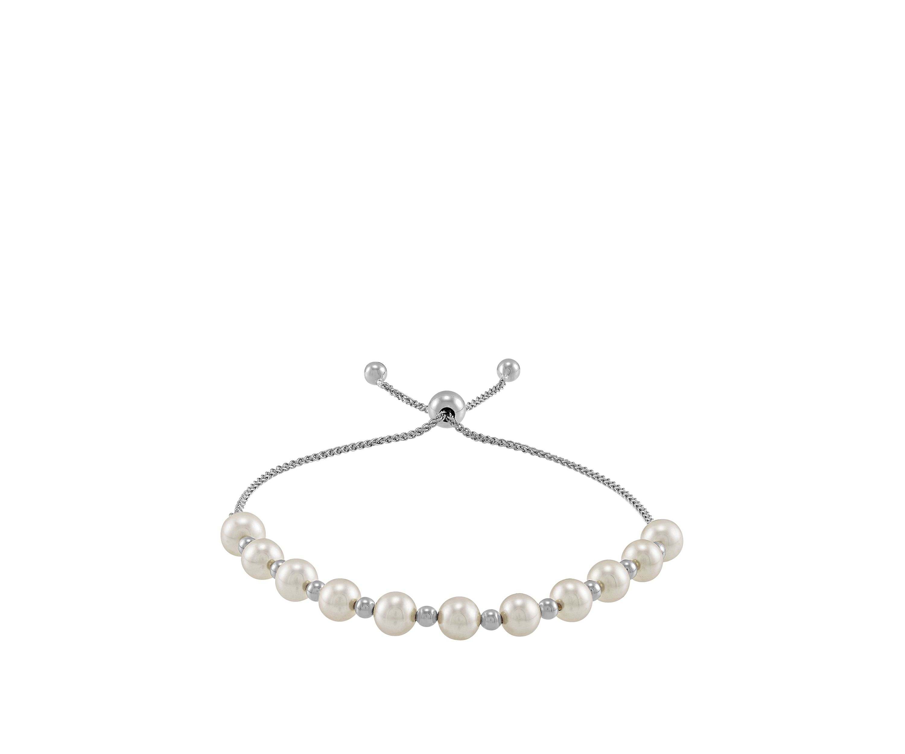 18.7 ct. t.w. Freshwater Pearl Bolo Bracelet in Sterling Silver 