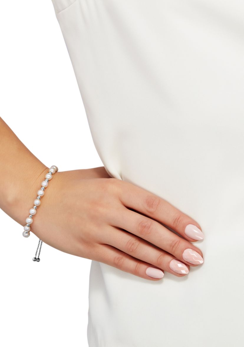 18.7 ct. t.w. Freshwater Pearl Bolo Bracelet in Sterling Silver 