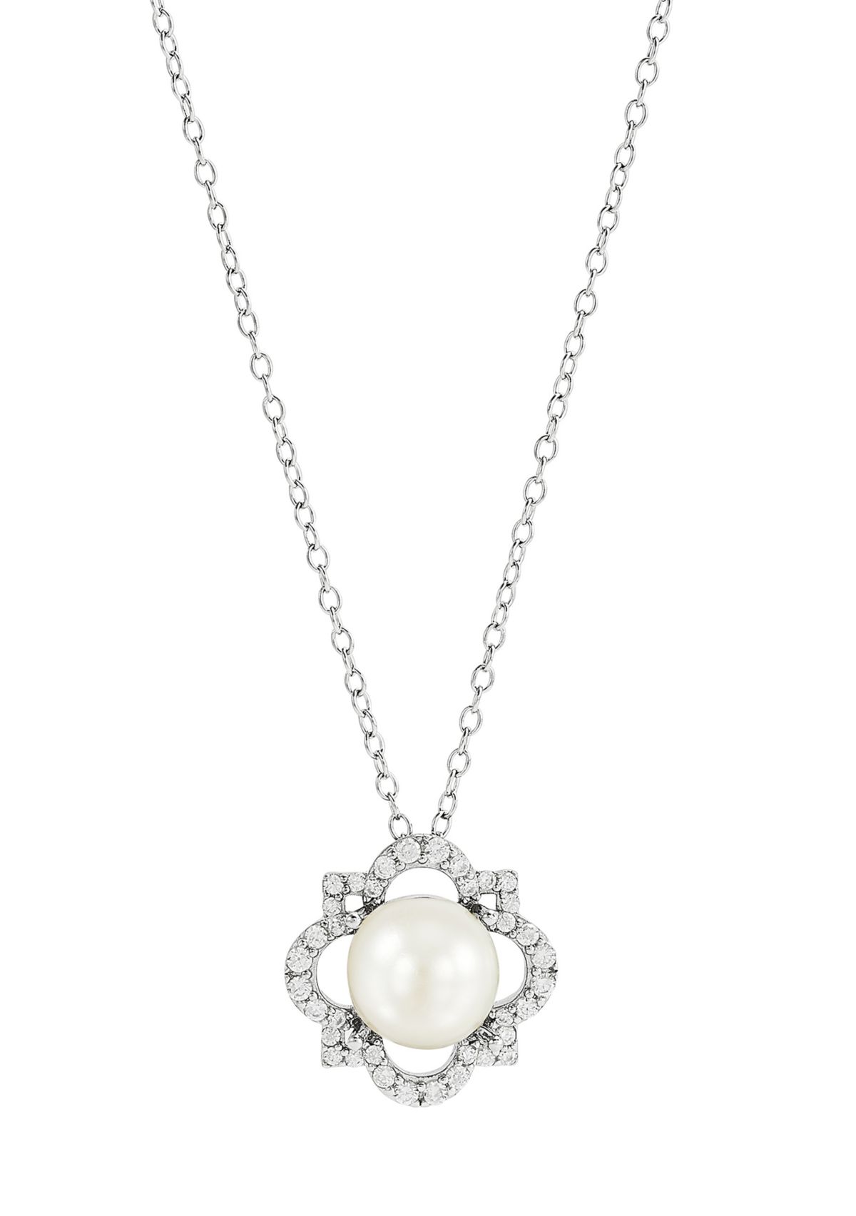 Freashwater Pearl and White Topaz Set in Sterling Silver