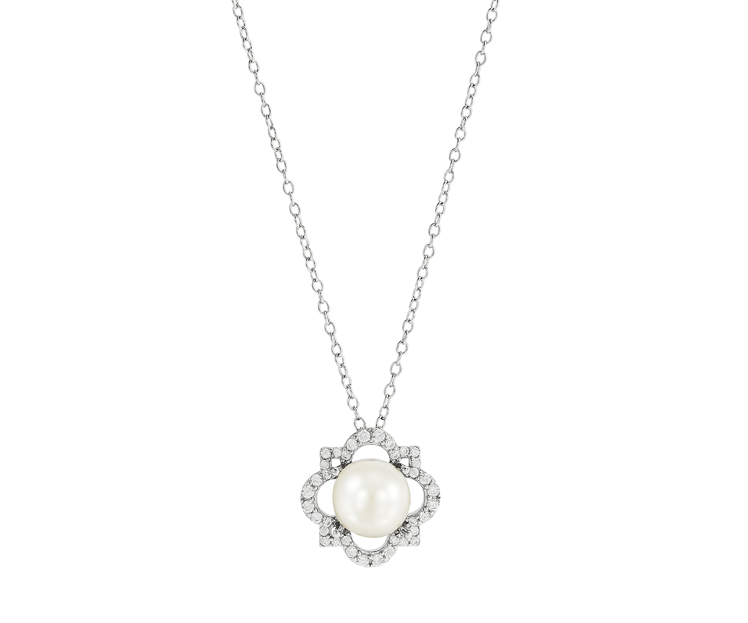 Freashwater Pearl and White Topaz Set in Sterling Silver