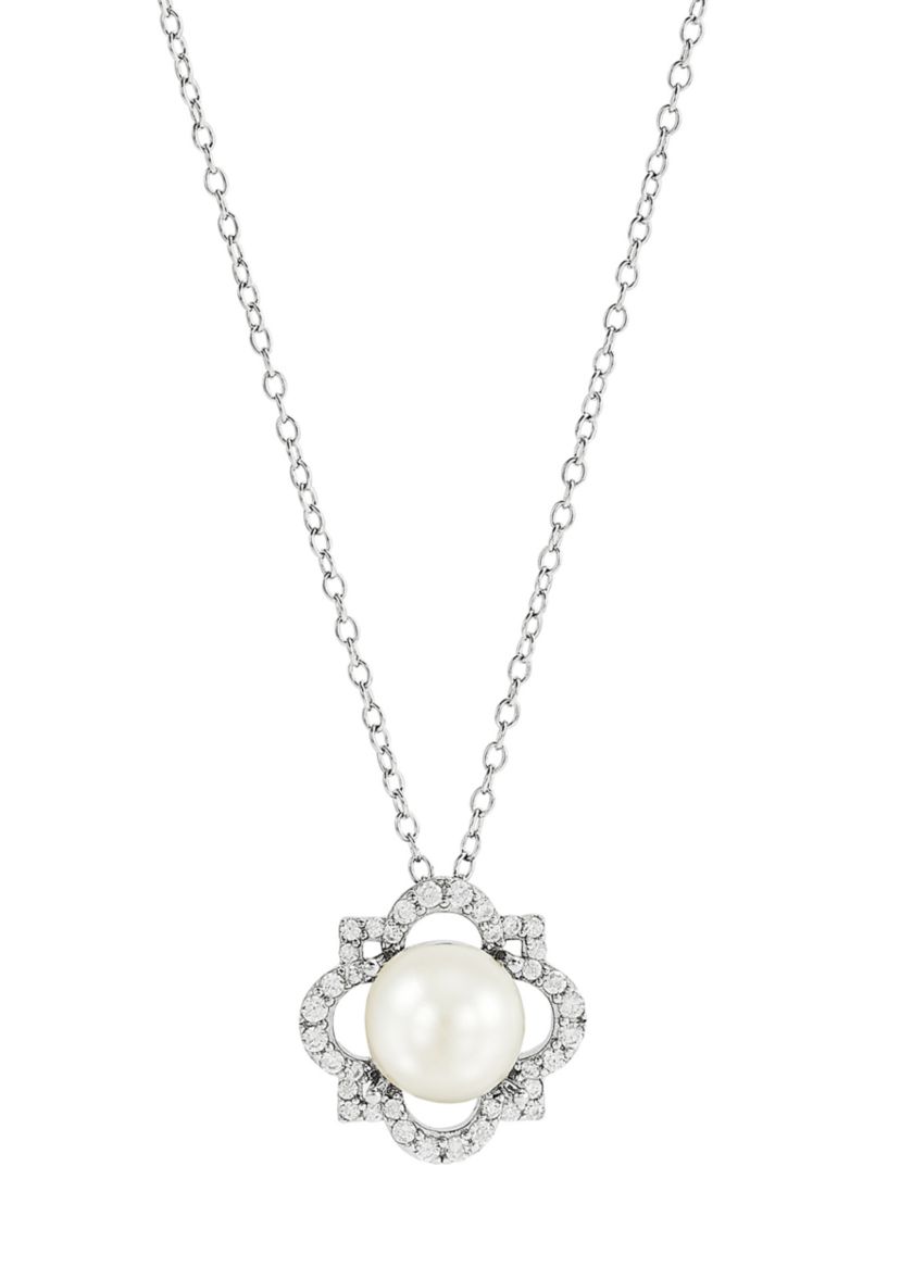 Freashwater Pearl and White Topaz Set in Sterling Silver