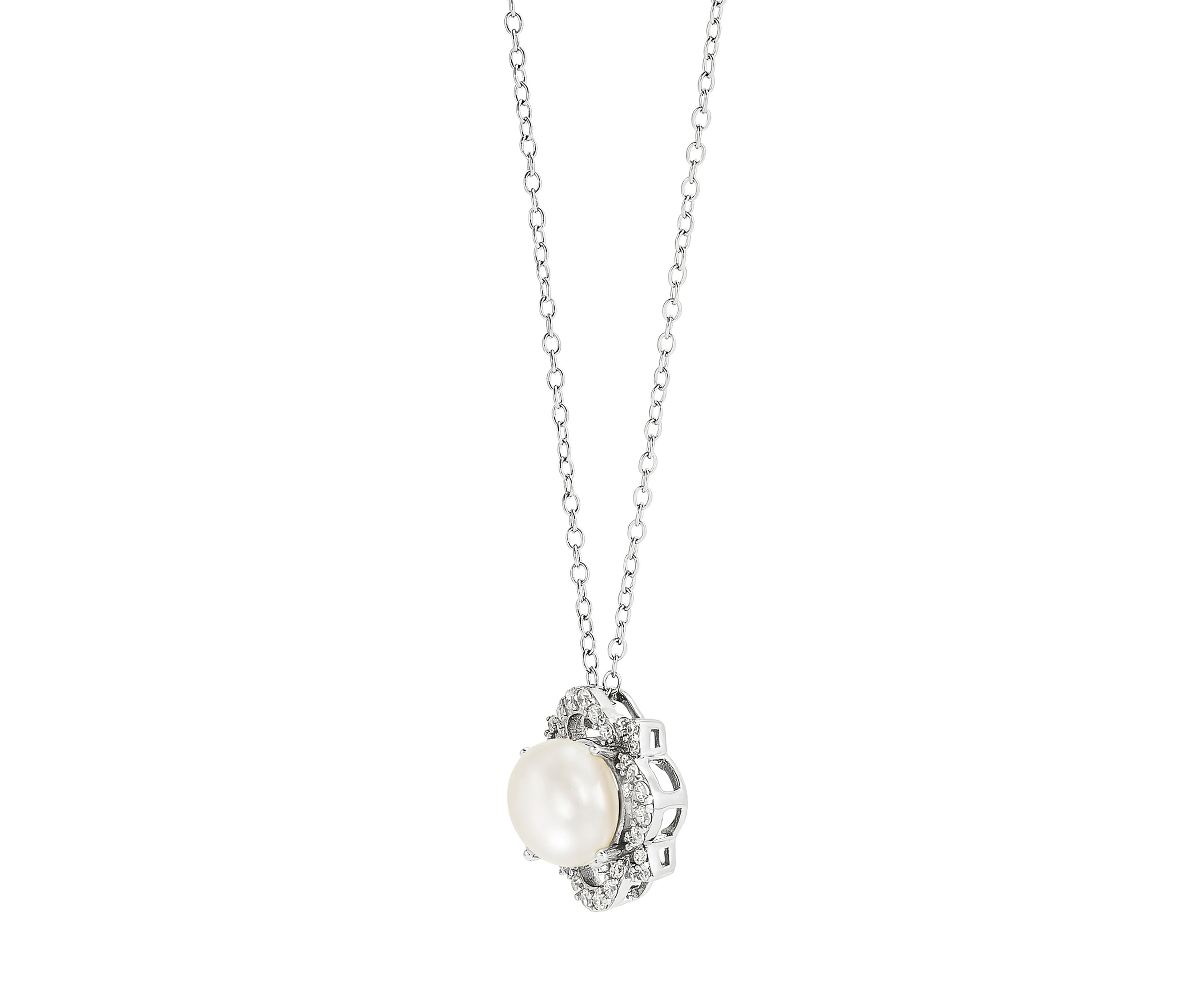 Freashwater Pearl and White Topaz Set in Sterling Silver