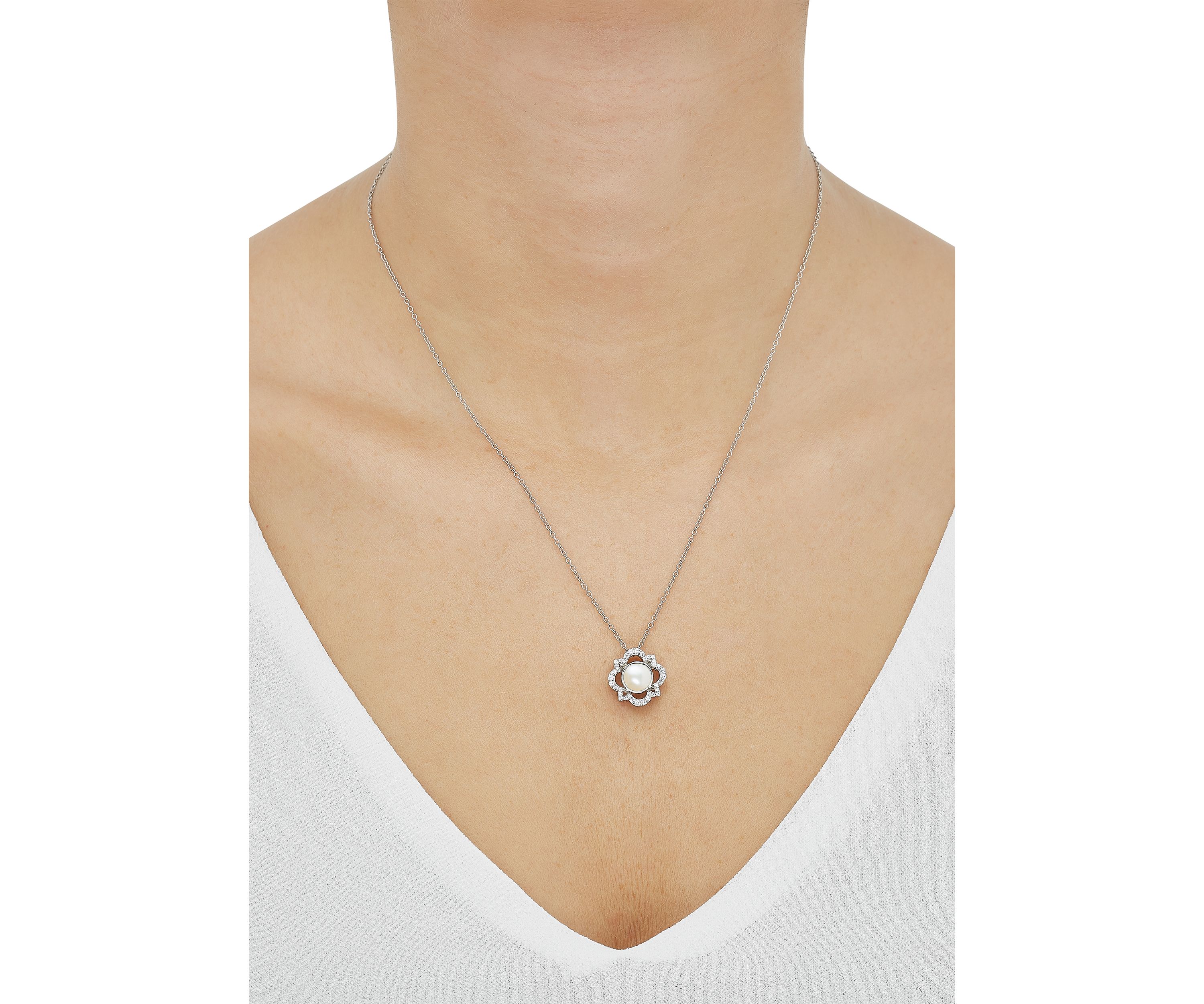 Freashwater Pearl and White Topaz Set in Sterling Silver