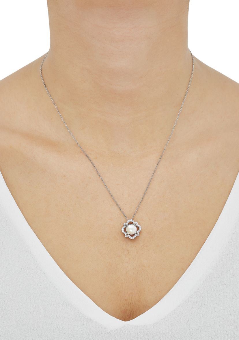 Freashwater Pearl and White Topaz Set in Sterling Silver