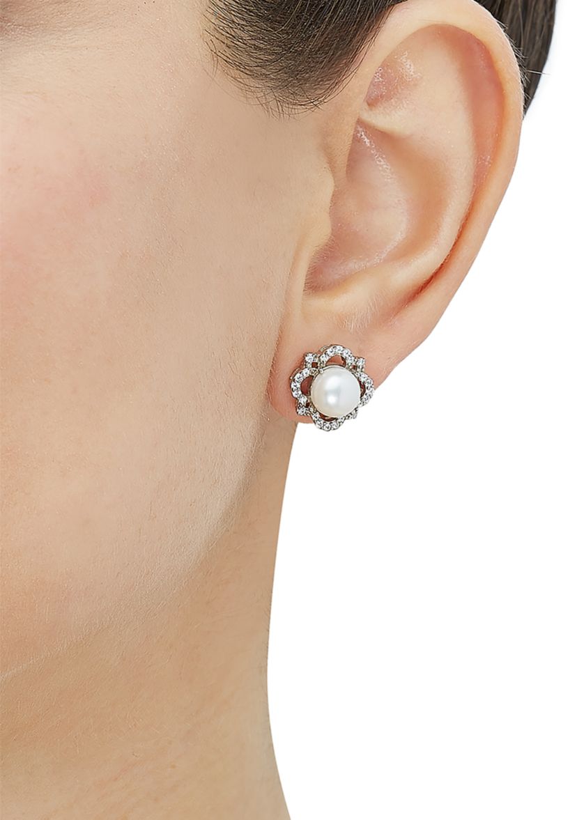 Freashwater Pearl and White Topaz Set in Sterling Silver