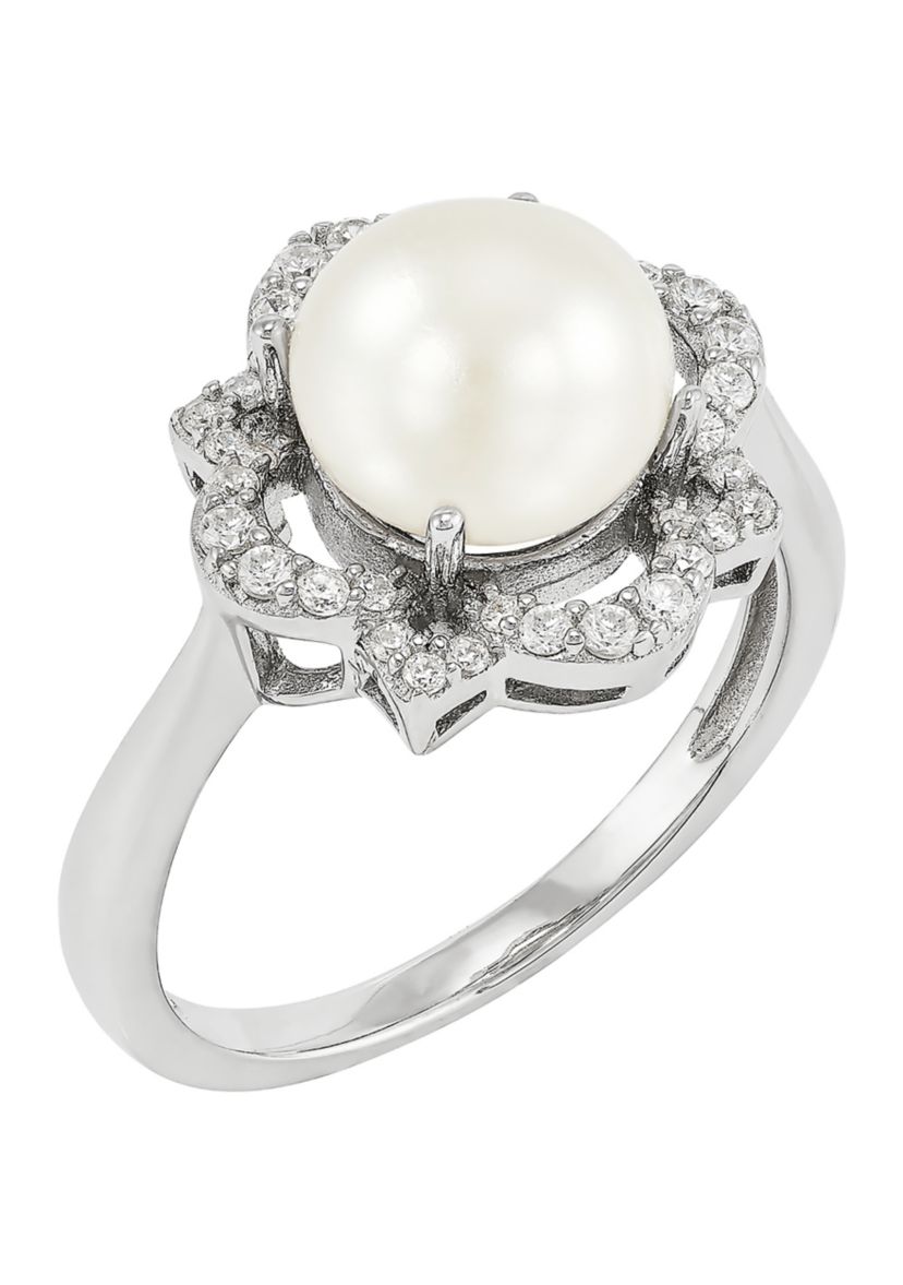 Freashwater Pearl and White Topaz Set in Sterling Silver