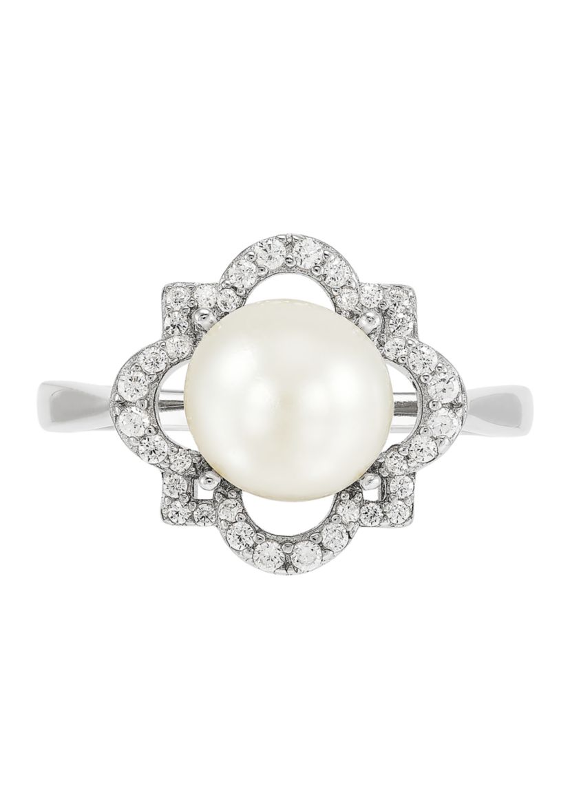 Freashwater Pearl and White Topaz Set in Sterling Silver