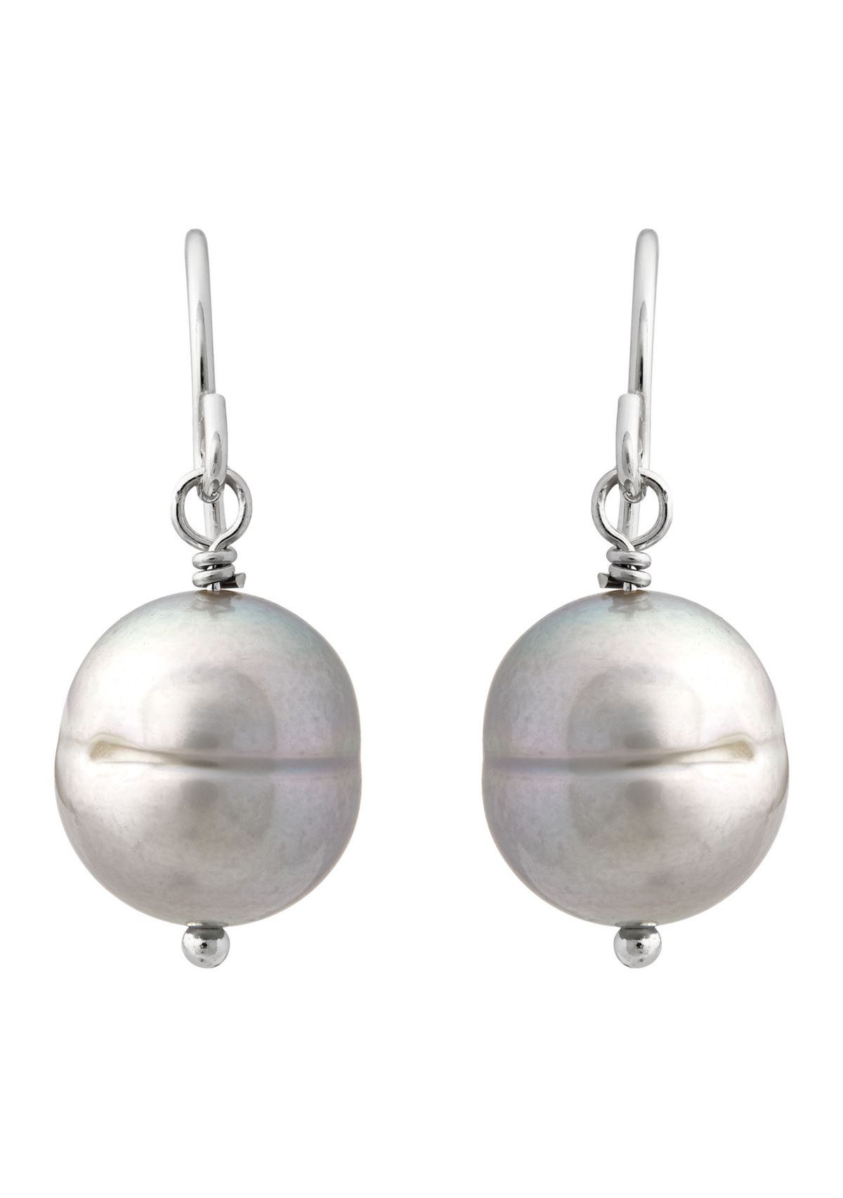 Gray Ringed Oval Pearl Jewelry Set in Sterling Silver