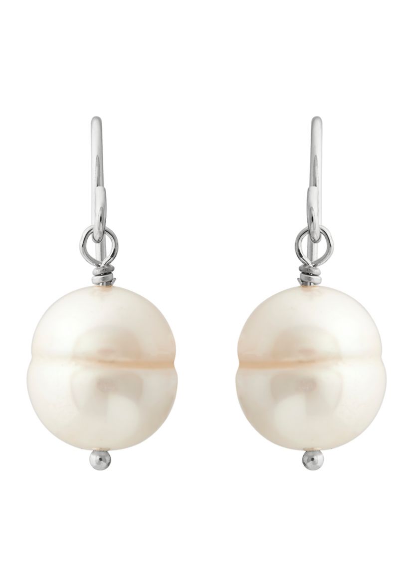 White Ringed Oval Pearl Jewelry Set in Sterling Silver