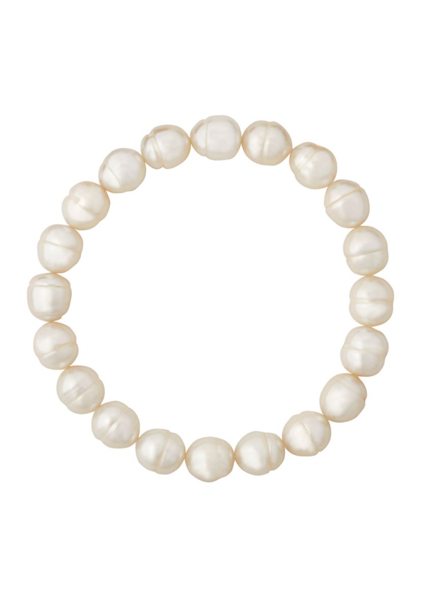 White Ringed Oval Pearl Jewelry Set in Sterling Silver