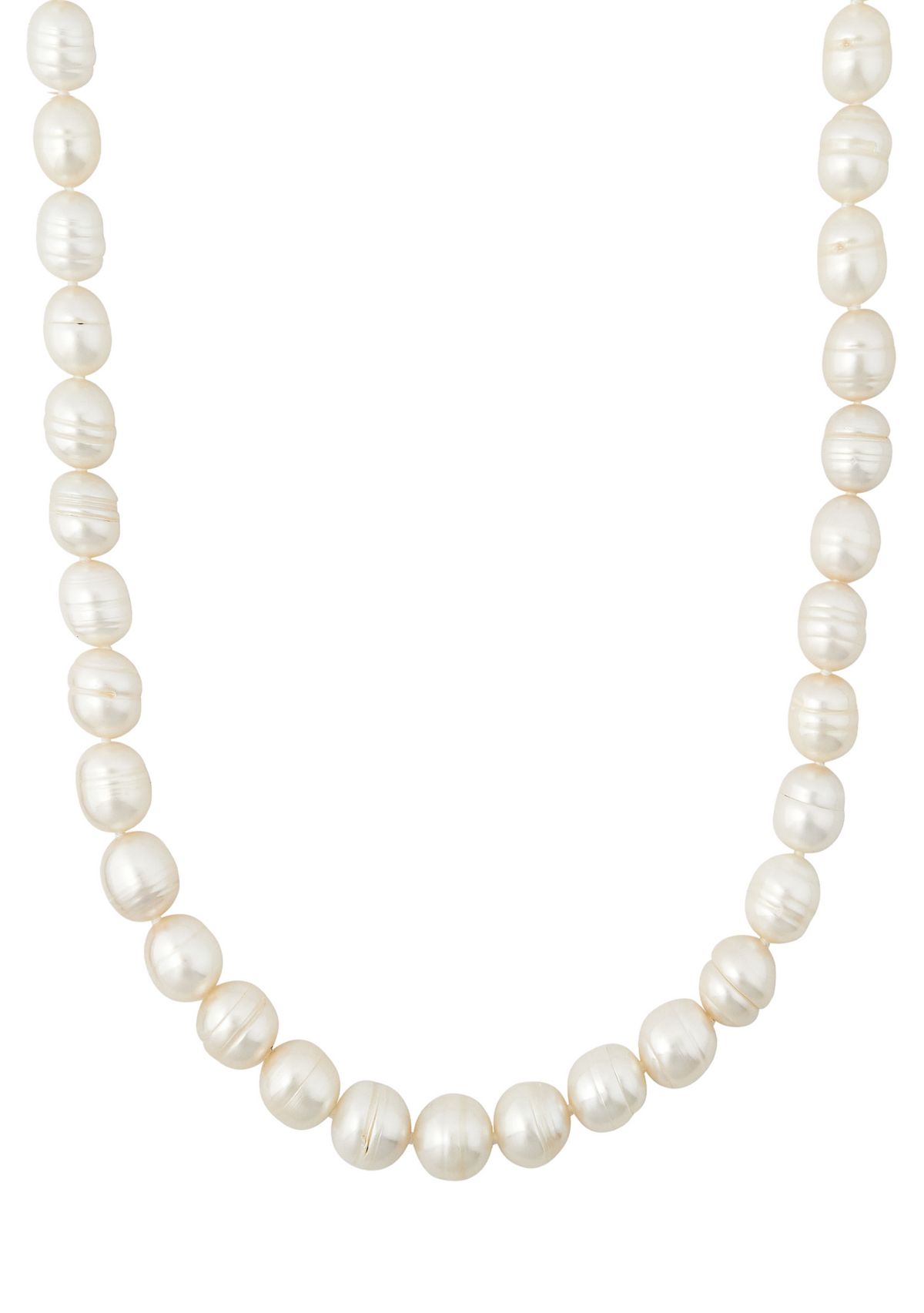 White Ringed Oval Pearl Jewelry Set in Sterling Silver