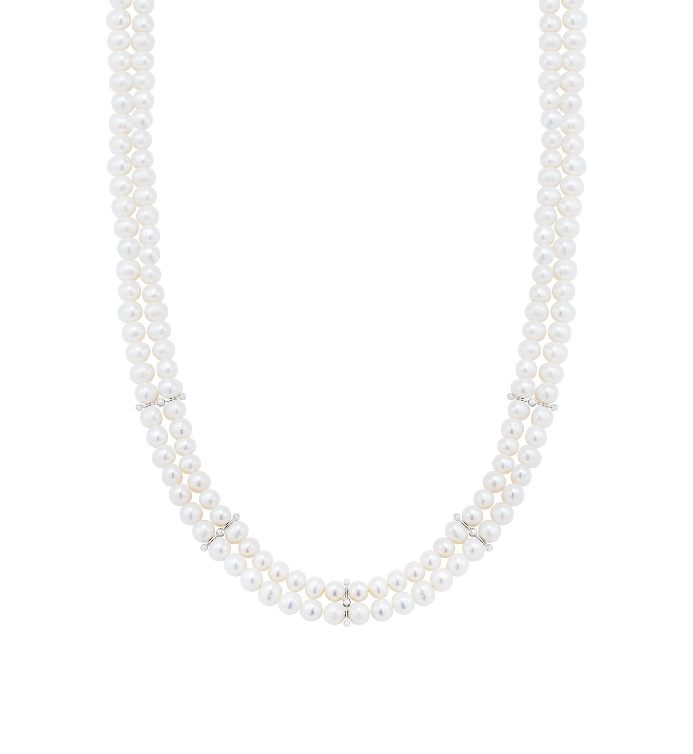 Freshwater Pearl Earrings, Necklace and Bracelet Set in Sterling Silver