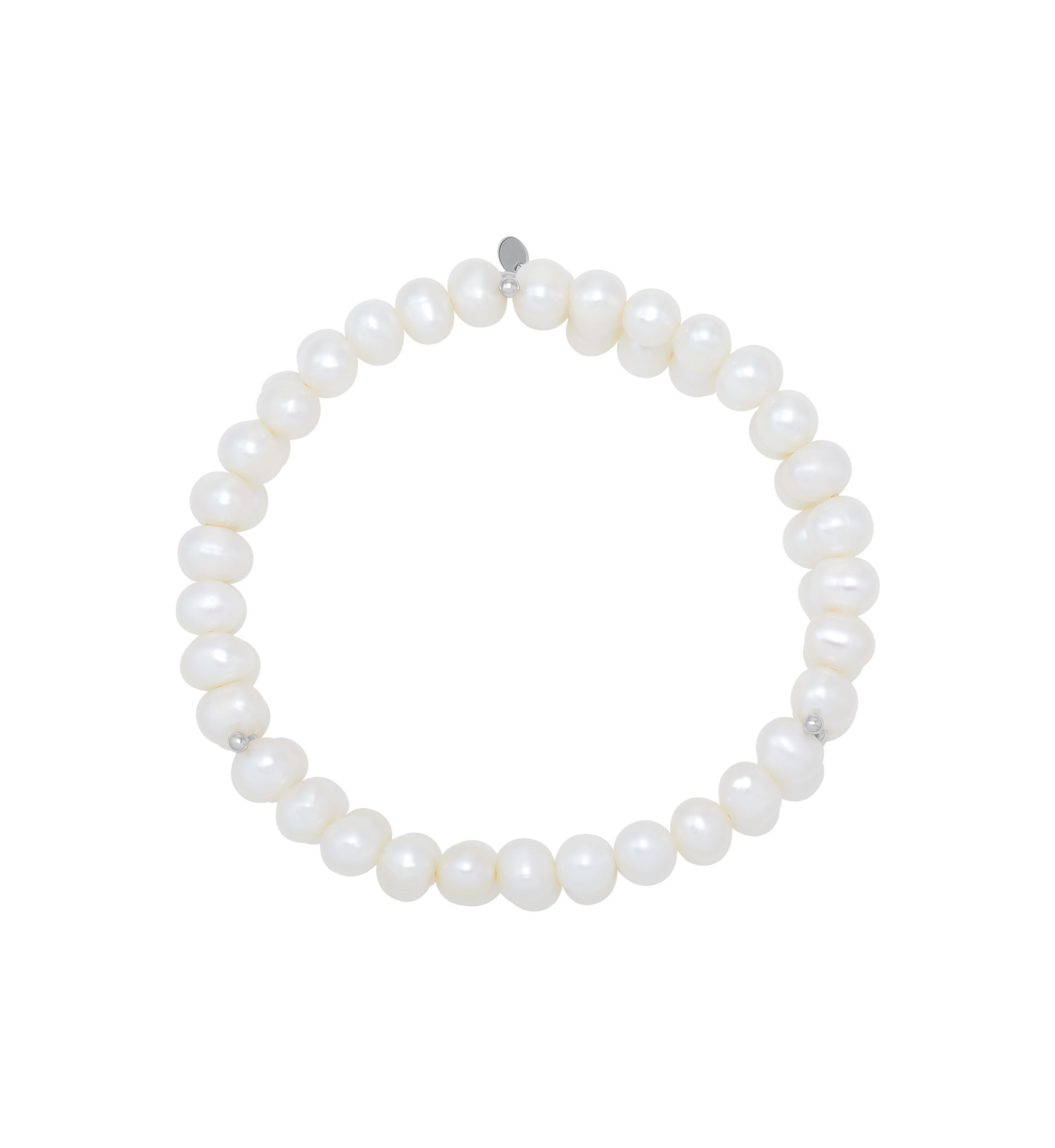 Freshwater Pearl Earrings, Necklace and Bracelet Set in Sterling Silver