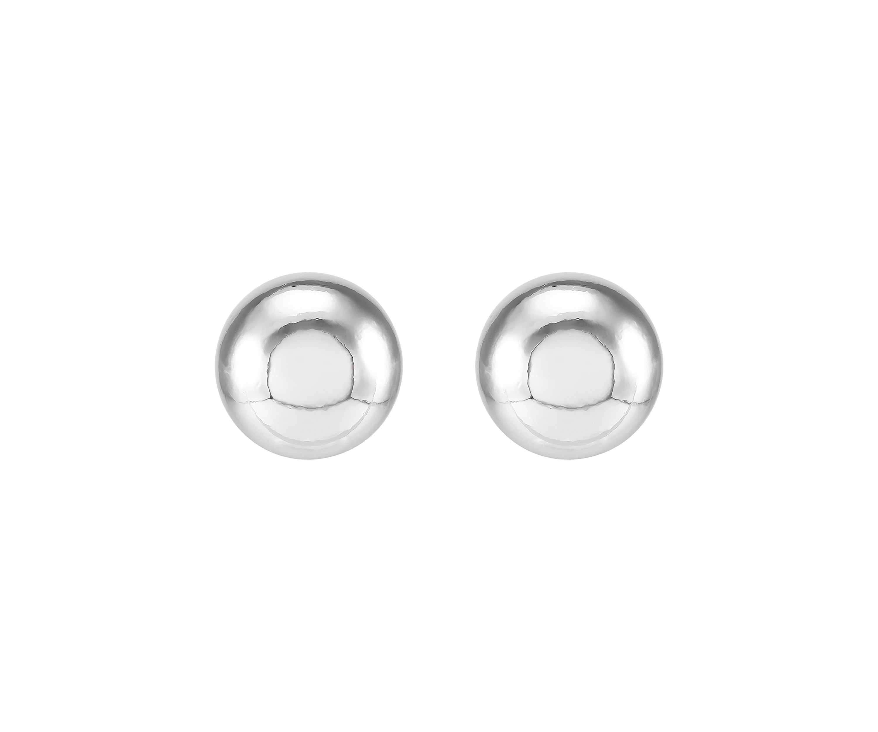 7-7.5 Millimeter Pearl, Lab Grown White Sapphire and Ball Stud Earring Set in Sterling Silver and 3K White Gold 