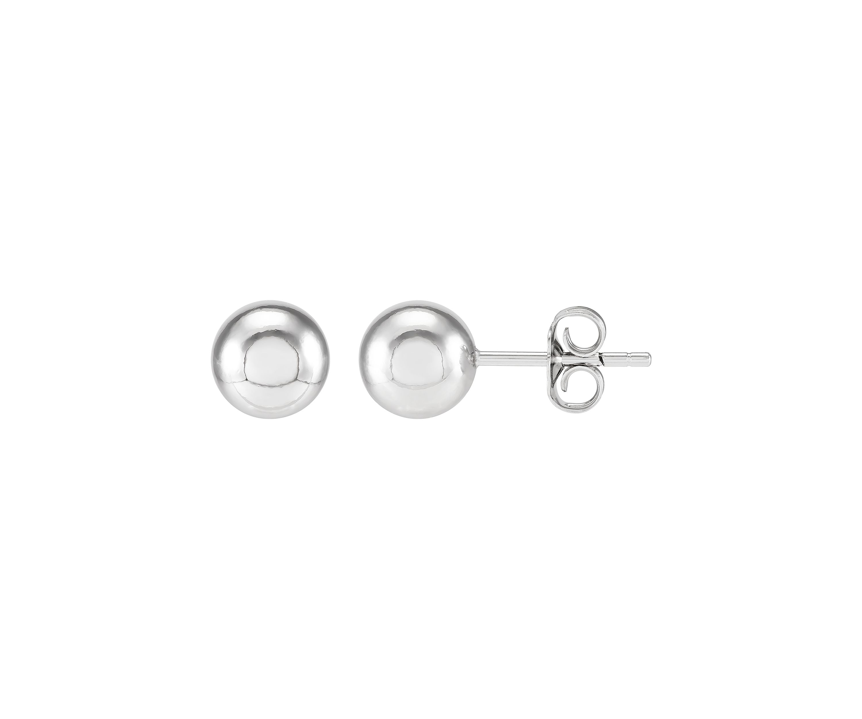7-7.5 Millimeter Pearl, Lab Grown White Sapphire and Ball Stud Earring Set in Sterling Silver and 3K White Gold 