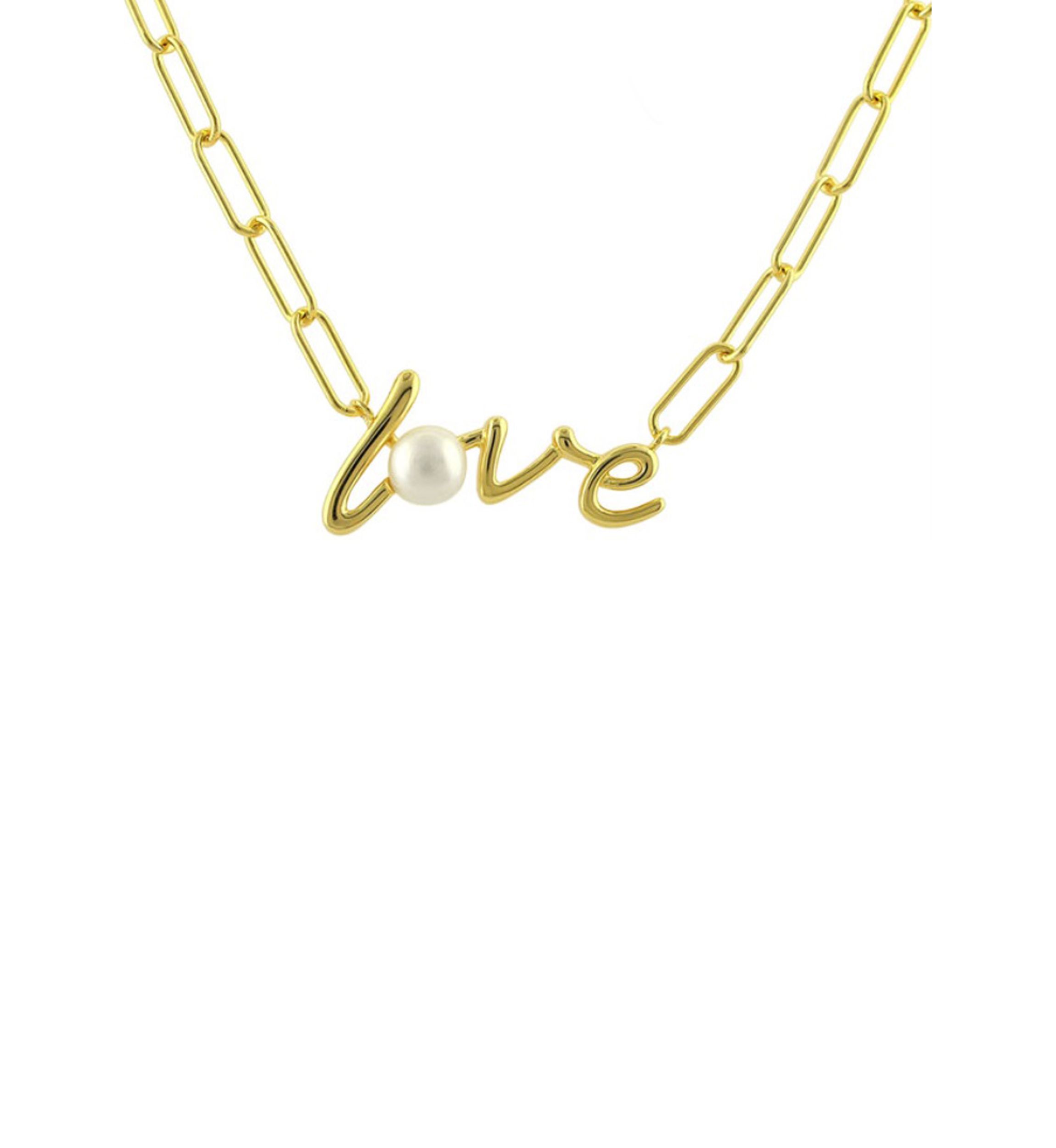 Pearl Love Necklace in Sterling Silver