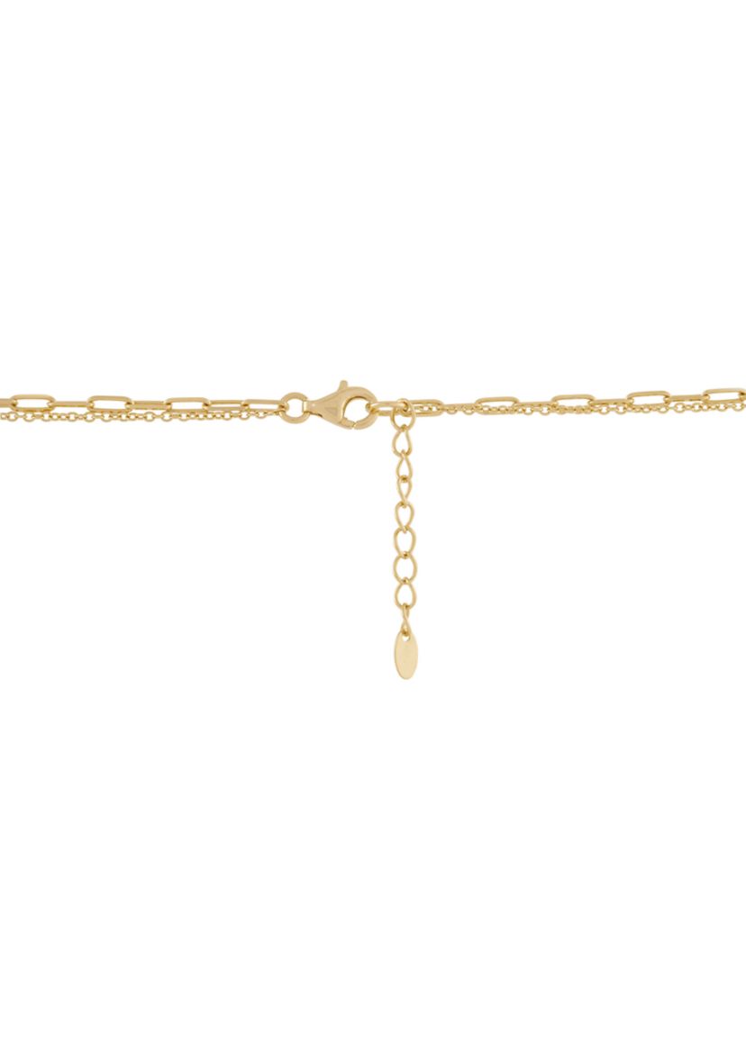 6-6.5 Millimeter Pearl Paperclip Necklace in Gold Over Silver