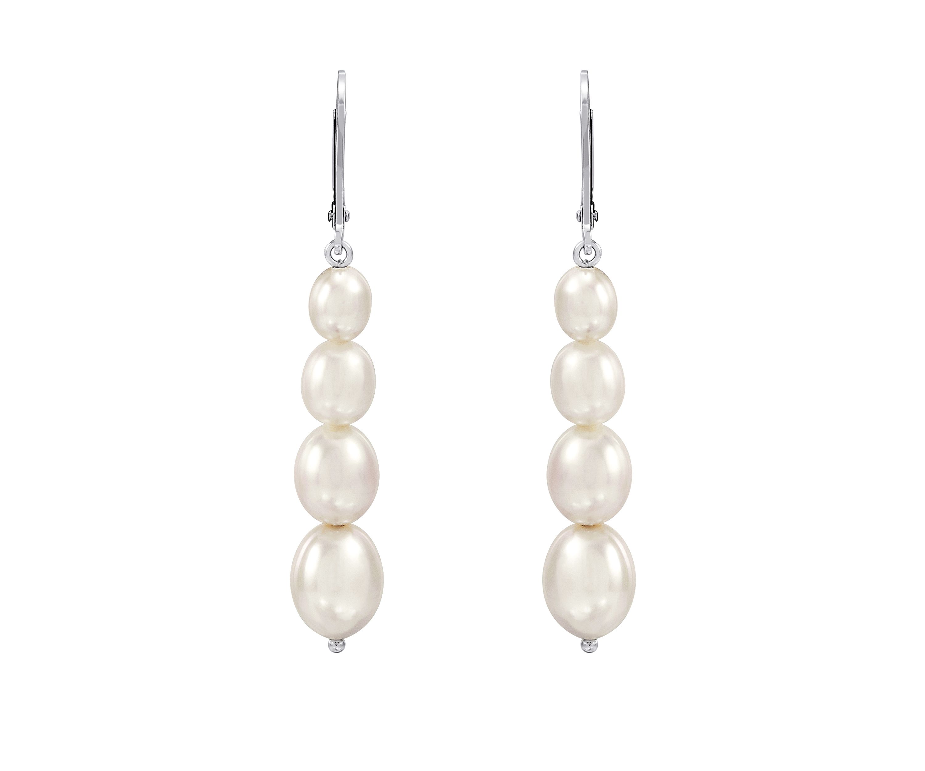 1 ct. t.w. Freshwater Pearl Earrings in Sterling Silver 