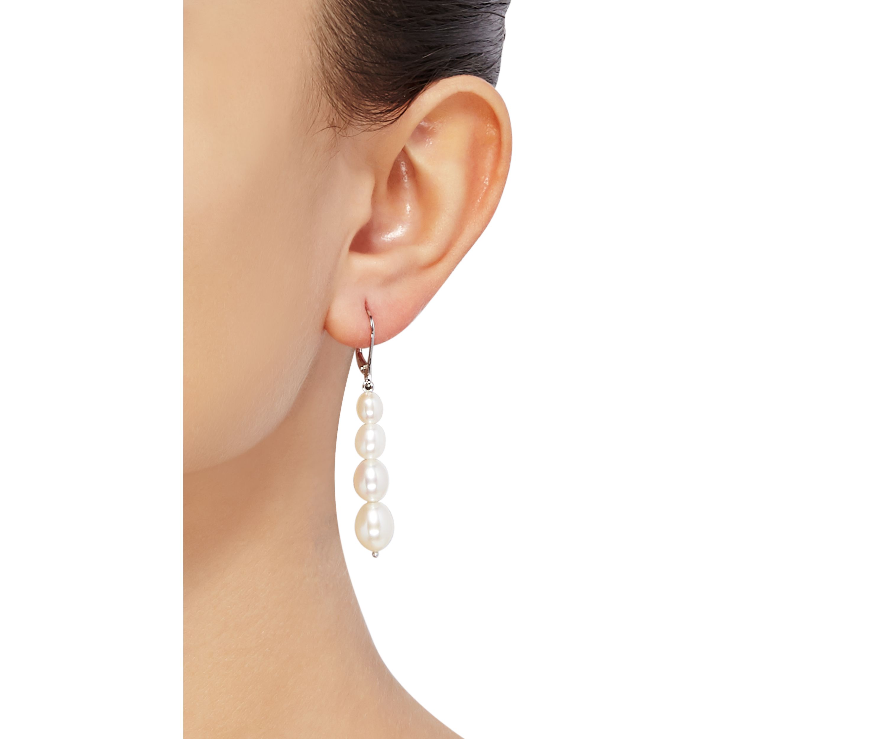 1 ct. t.w. Freshwater Pearl Earrings in Sterling Silver 