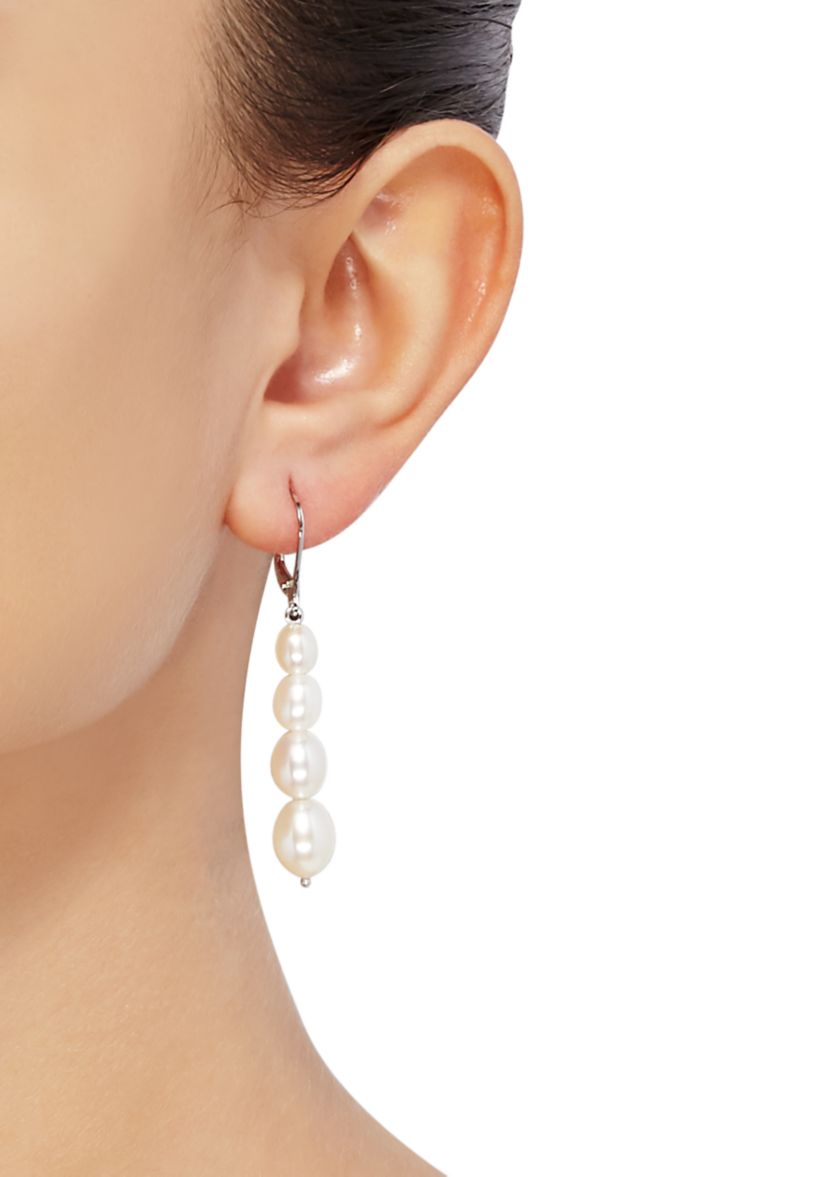 1 ct. t.w. Freshwater Pearl Earrings in Sterling Silver 