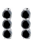 Onyx Hoop Earrings in Sterling Silver