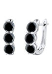 Onyx Hoop Earrings in Sterling Silver