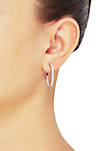 1.0 ct. t.w. Diamond Hoop Earrings in 10k White Gold