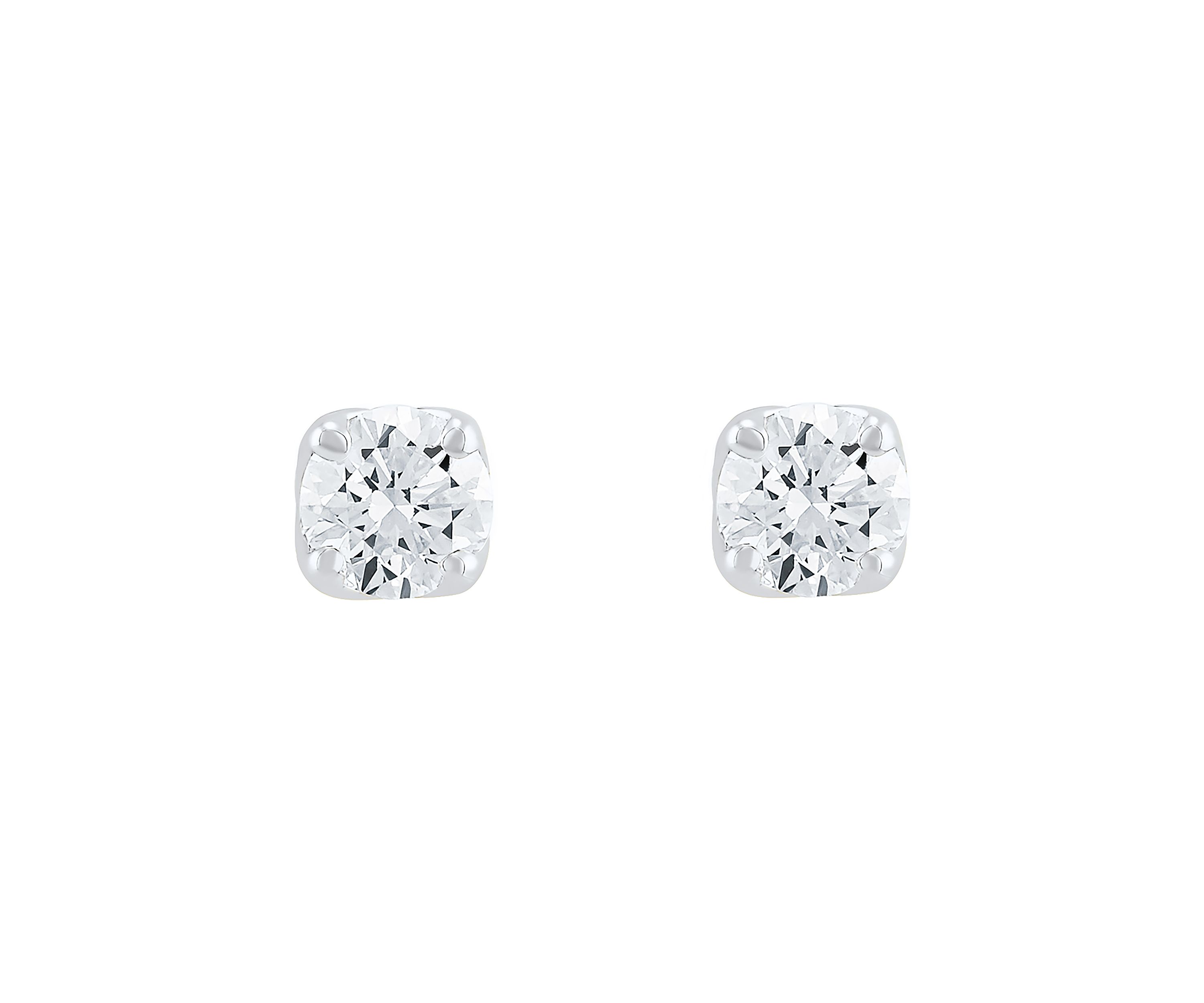 1/4 ct. t.w. Lab Created Diamond Round Stud Earrings in 14K White Gold