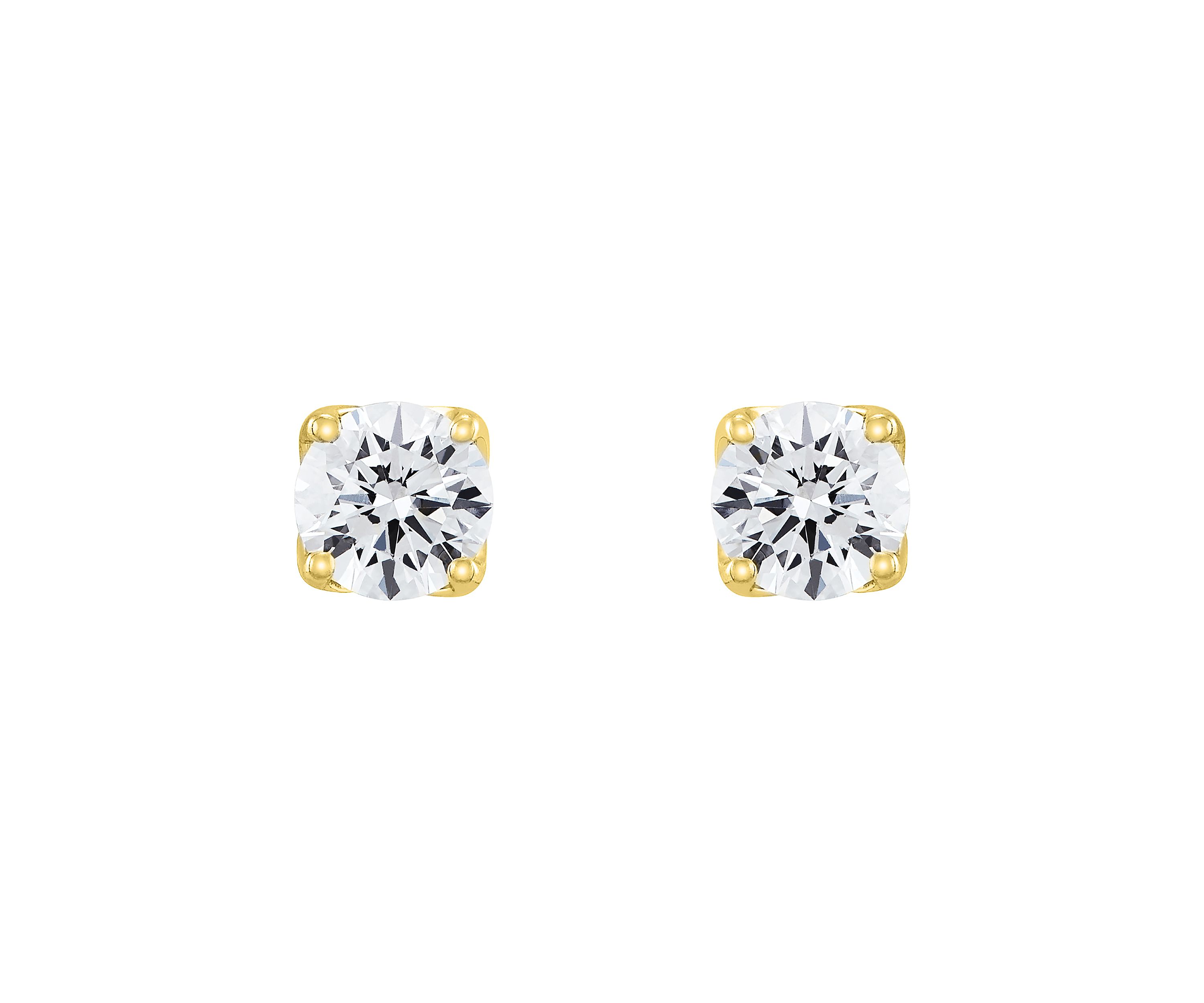 1/2 ct. t.w. Lab Created Diamond Round Stud Earrings in 14K Yellow Gold