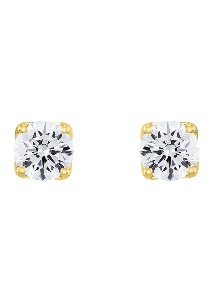 1/2 ct. t.w. Lab Created Diamond Round Stud Earrings in 14K Yellow Gold