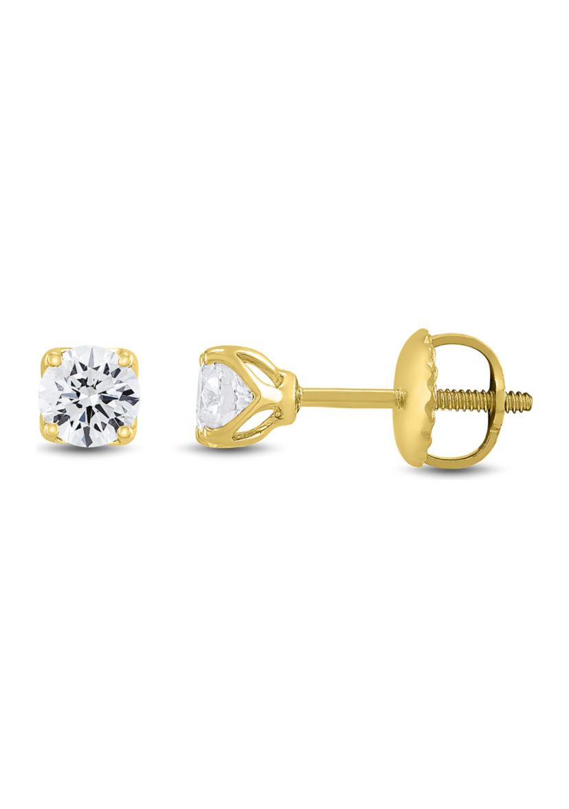 1/2 ct. t.w. Lab Created Diamond Round Stud Earrings in 14K Yellow Gold