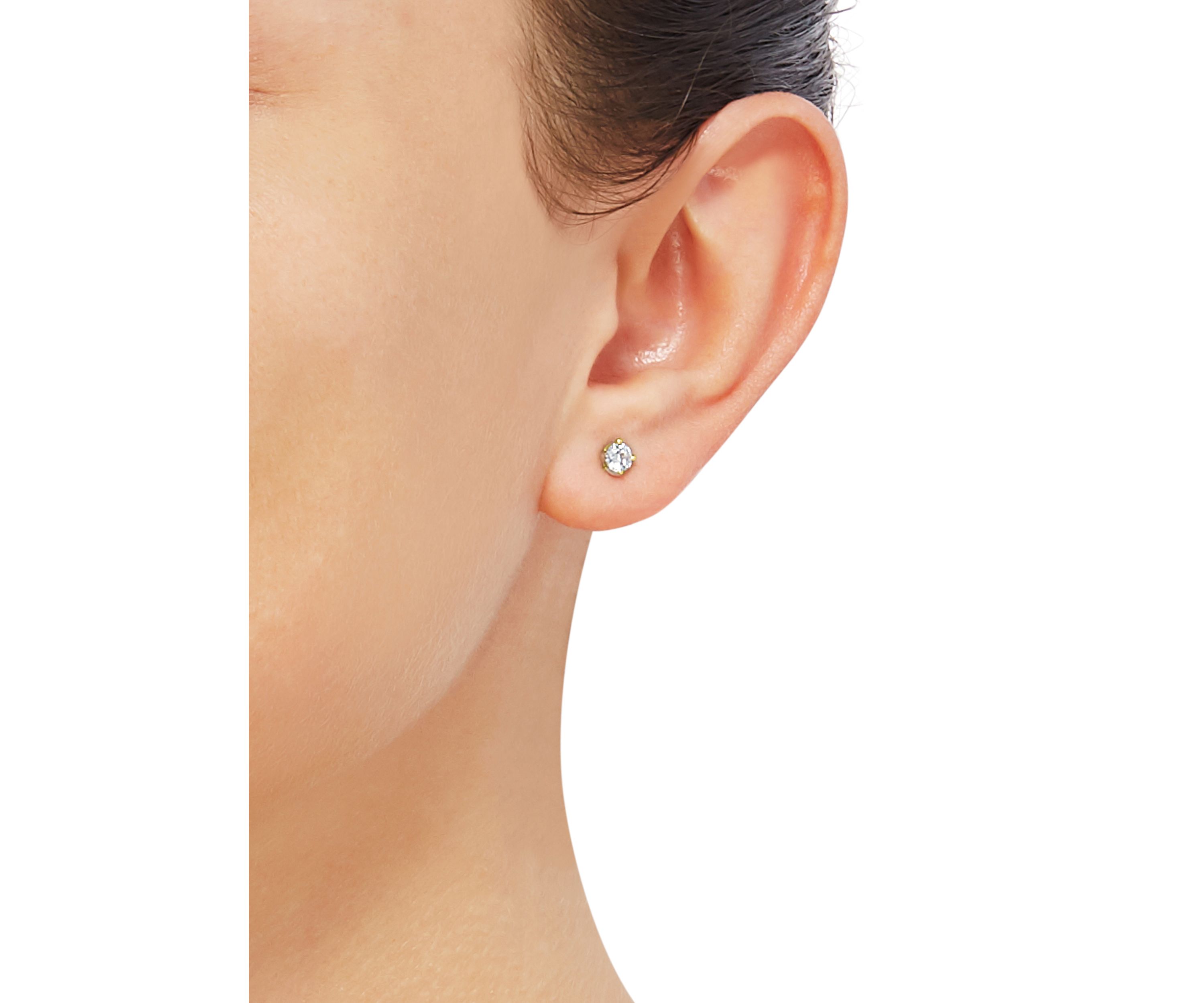 1/2 ct. t.w. Lab Created Diamond Round Stud Earrings in 14K Yellow Gold