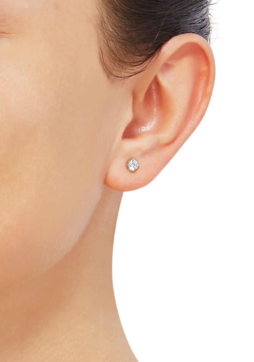 1/2 ct. t.w. Lab Created Diamond Round Stud Earrings in 14K Yellow Gold