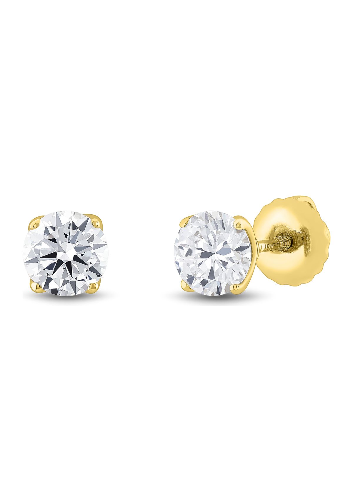 1 ct. t.w. Lab Created Diamond Round Stud Earrings in 14K Yellow Gold