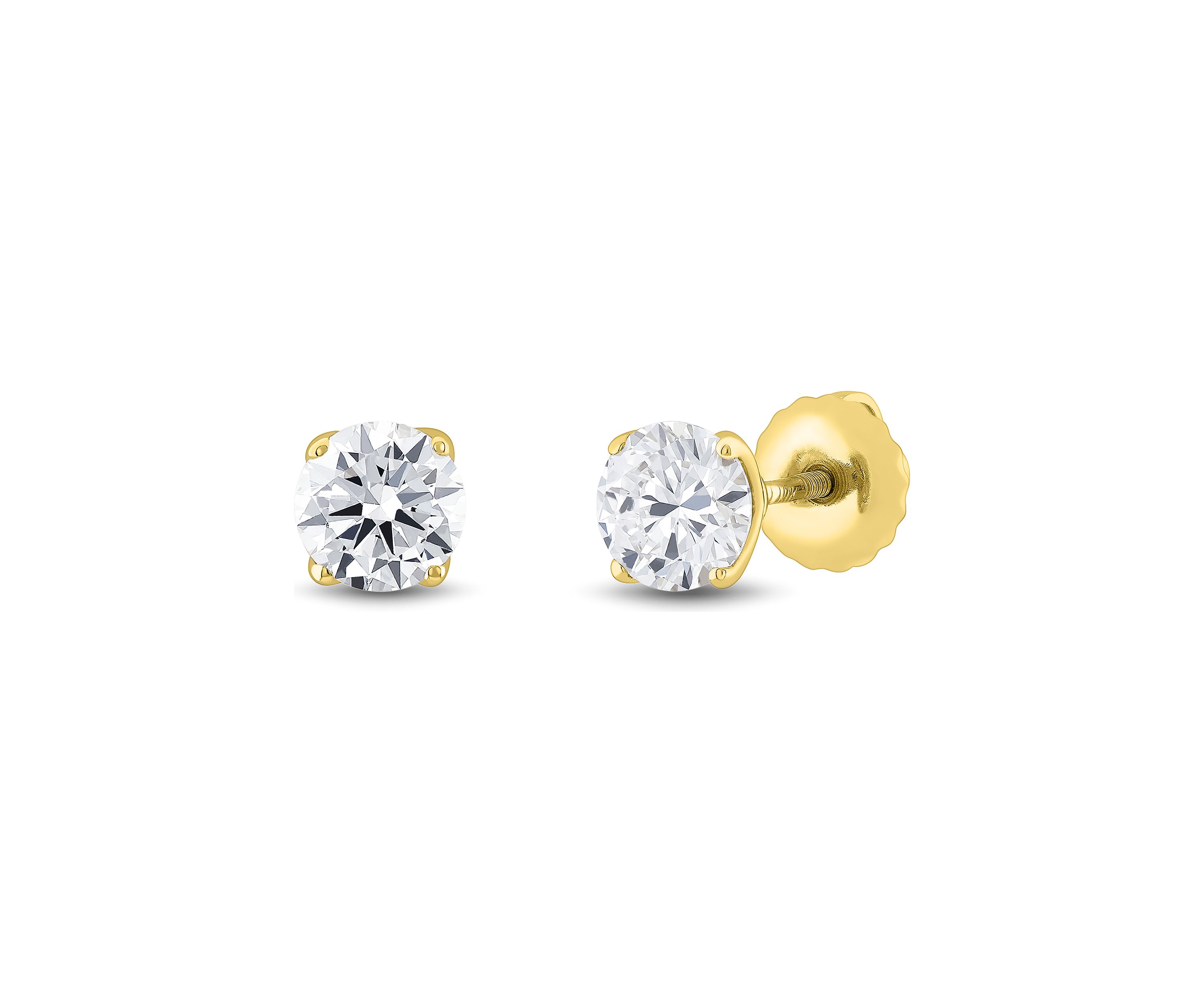 1 ct. t.w. Lab Created Diamond Round Stud Earrings in 14K Yellow Gold
