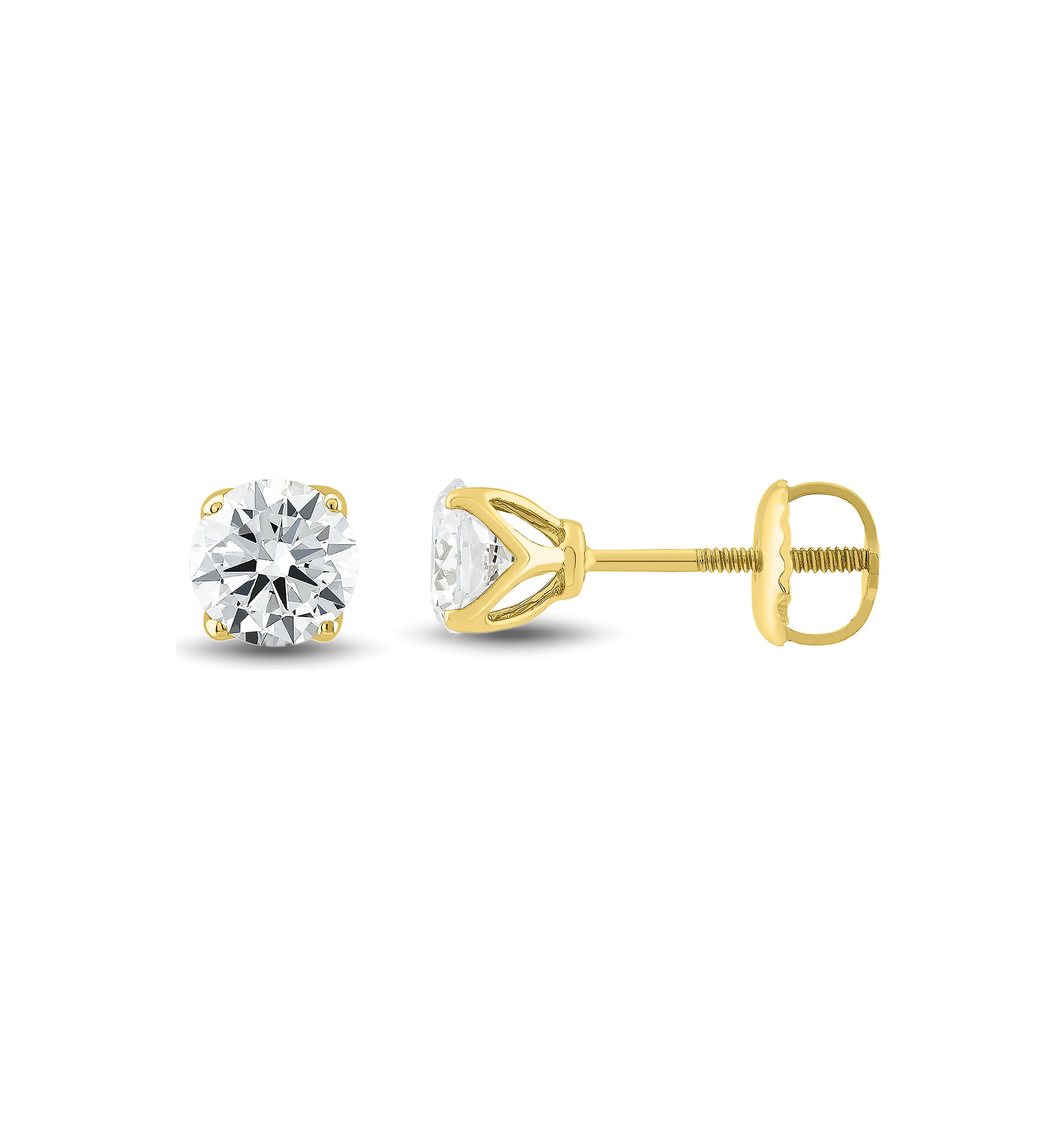 1 ct. t.w. Lab Created Diamond Round Stud Earrings in 14K Yellow Gold
