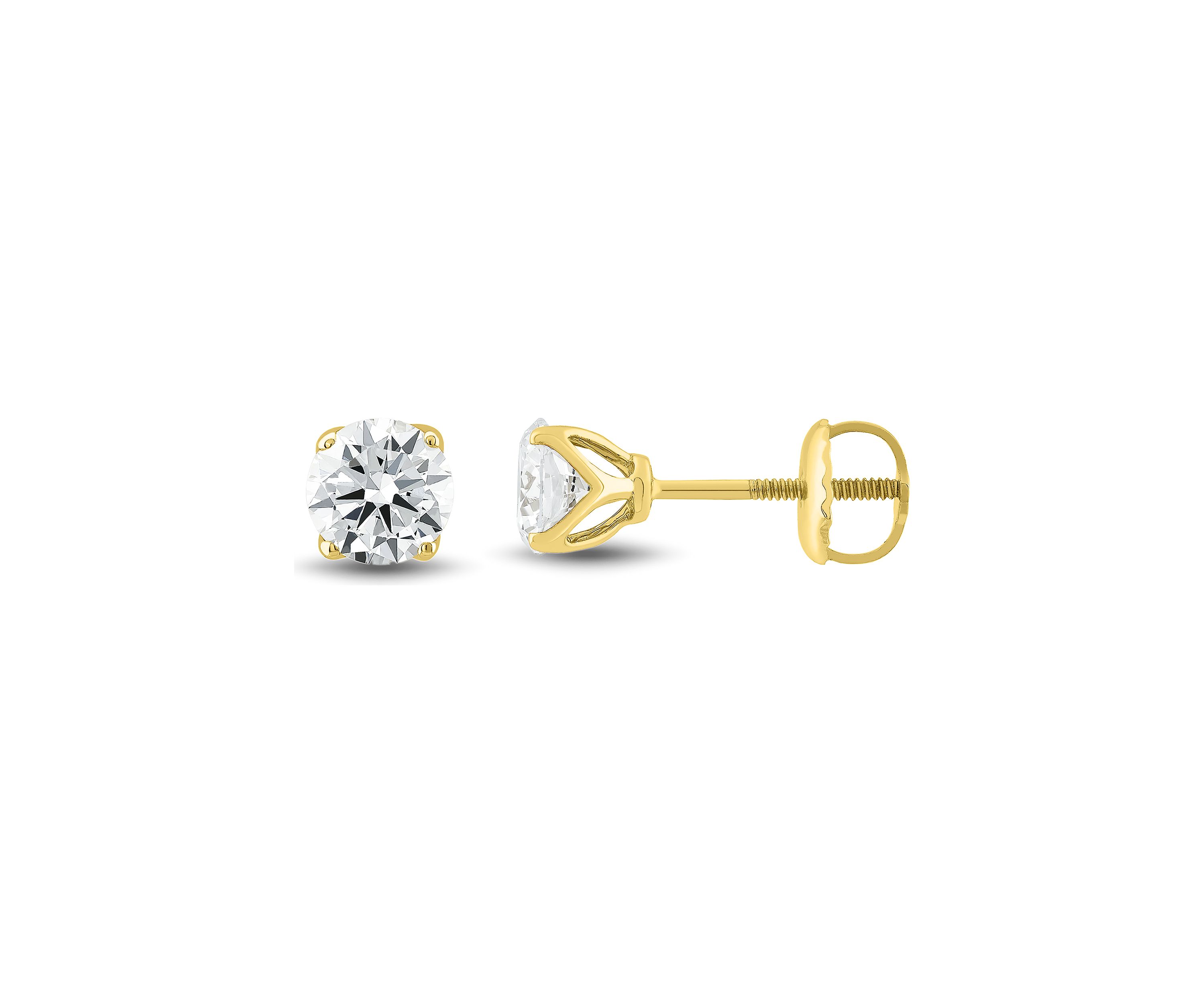 1 ct. t.w. Lab Created Diamond Round Stud Earrings in 14K Yellow Gold