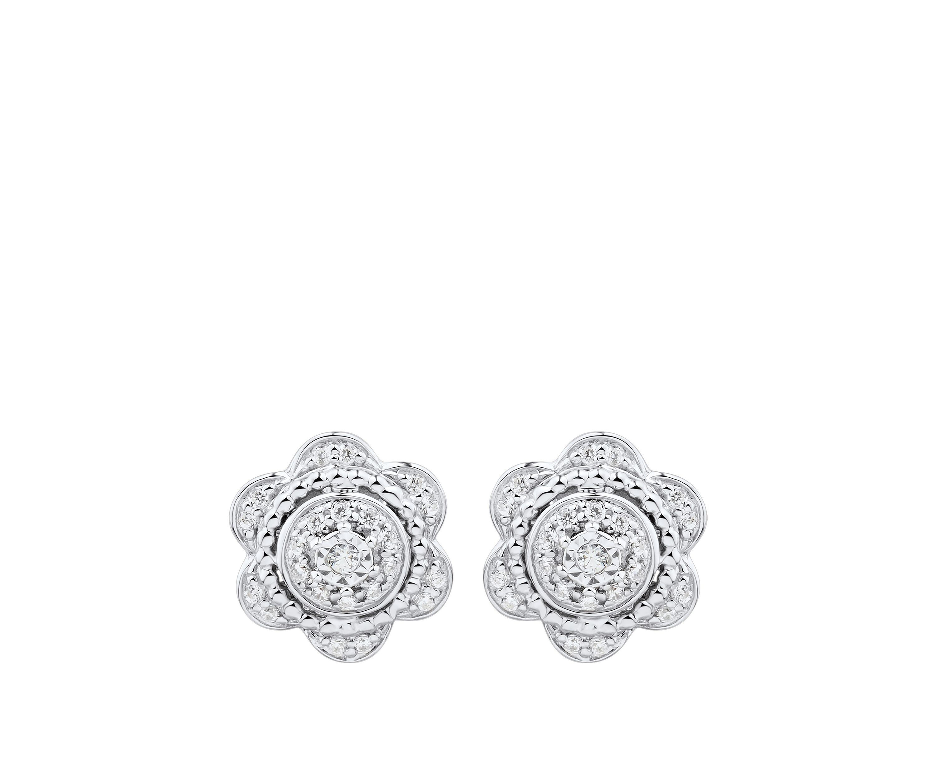 1/5 ct. t.w. Diamond Flower Earrings in Sterling Silver
